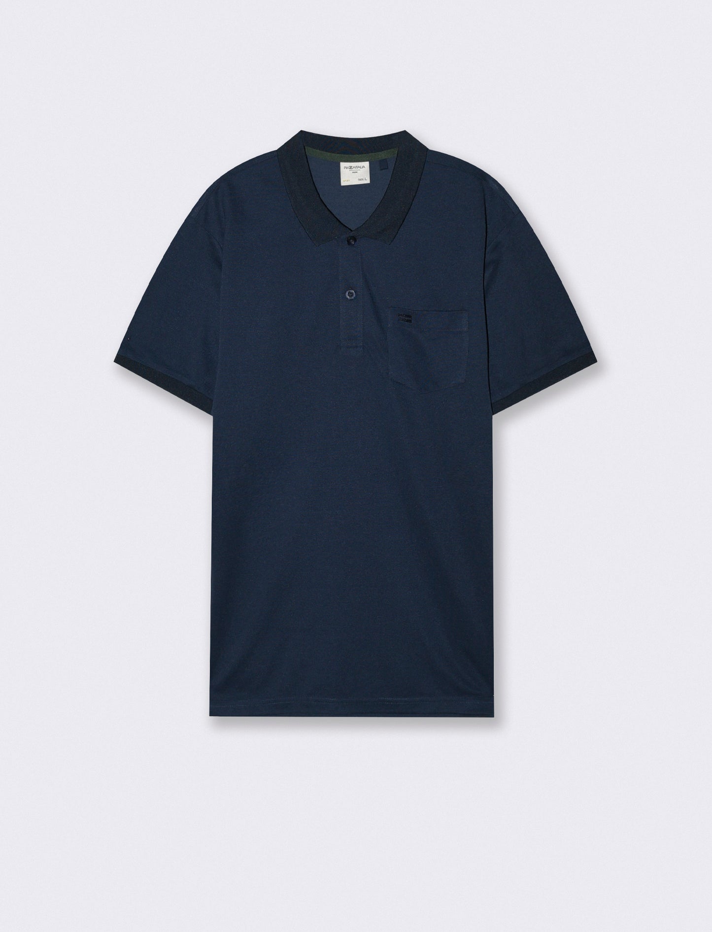 Polo basica con taschino e maniche corte - Blu