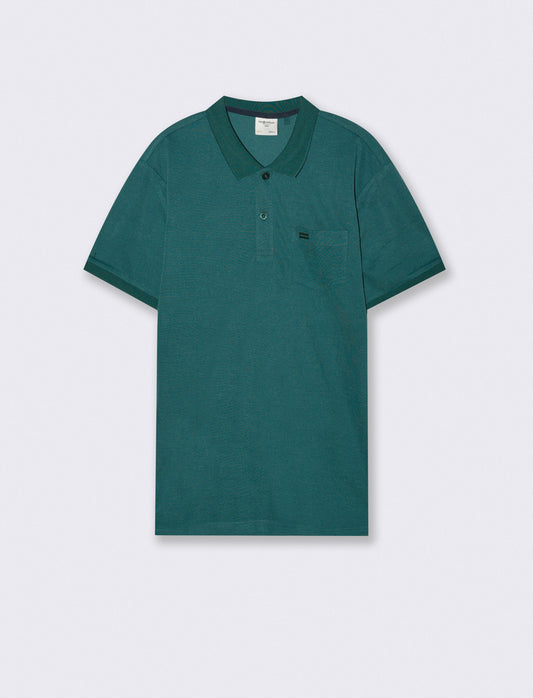 Basic polo with pocket and short sleeves - Green