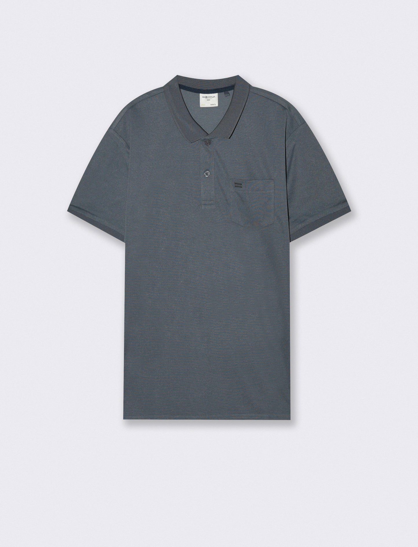 Basic polo with pocket and short sleeves - Blue