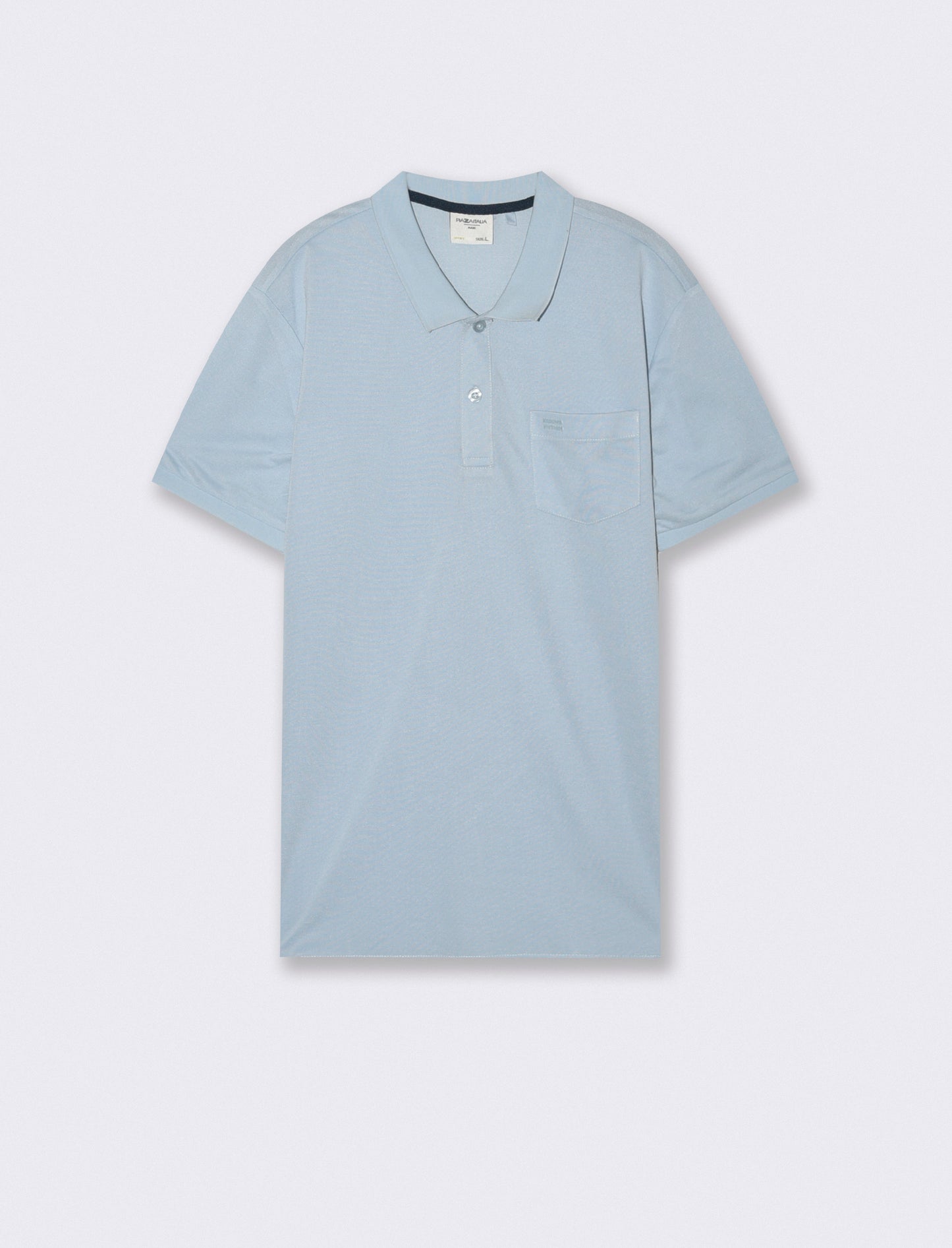 Basic polo with pocket and short sleeves - Sky blue