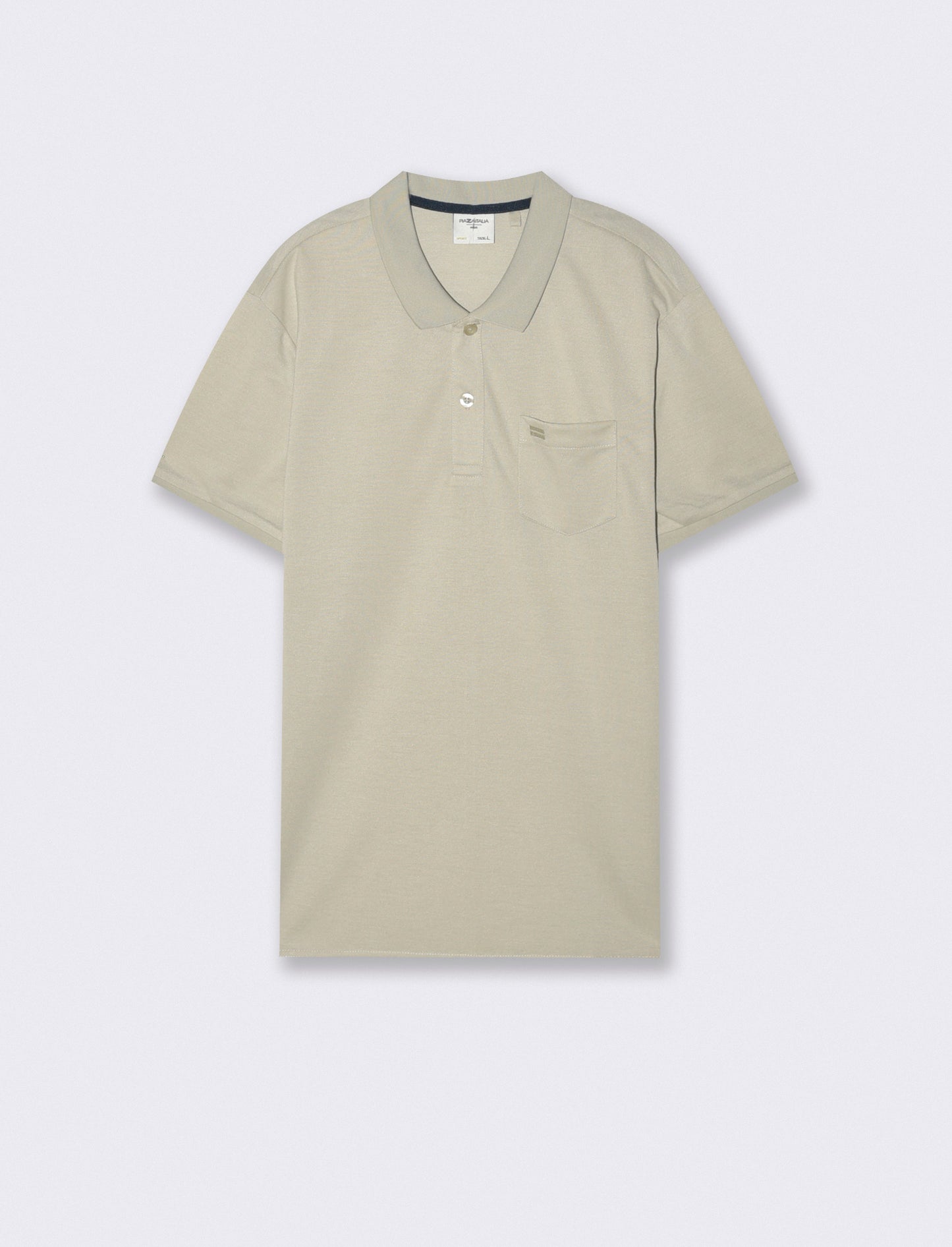 Polo basica con taschino e maniche corte - Grigio ghiaccio