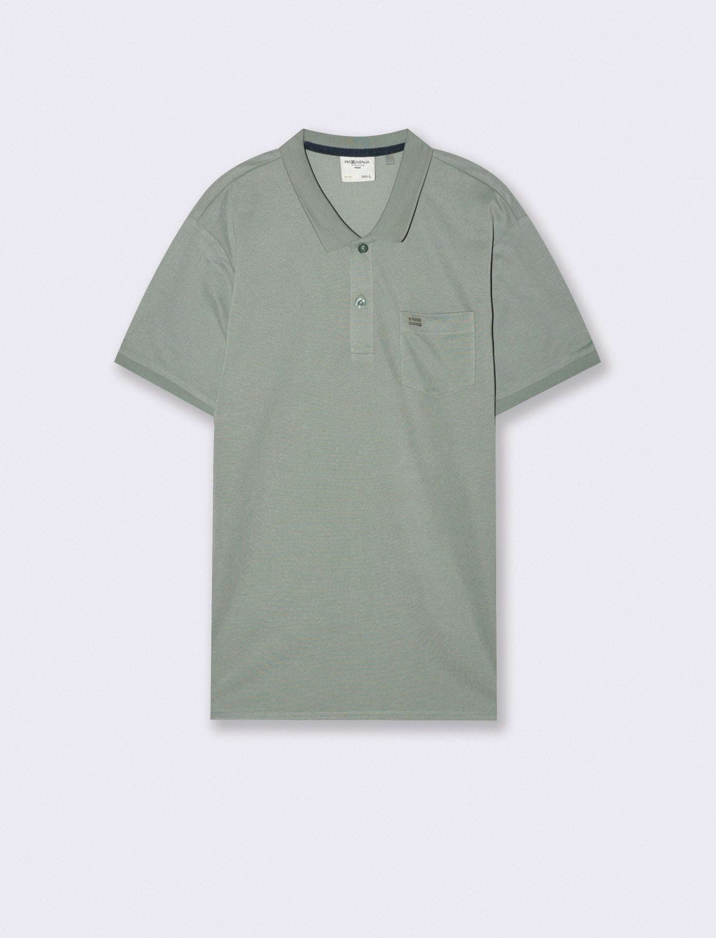 Basic polo with pocket and short sleeves - Green