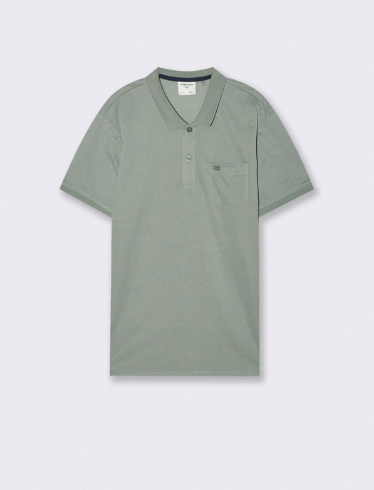 Basic polo with pocket and short sleeves - Green