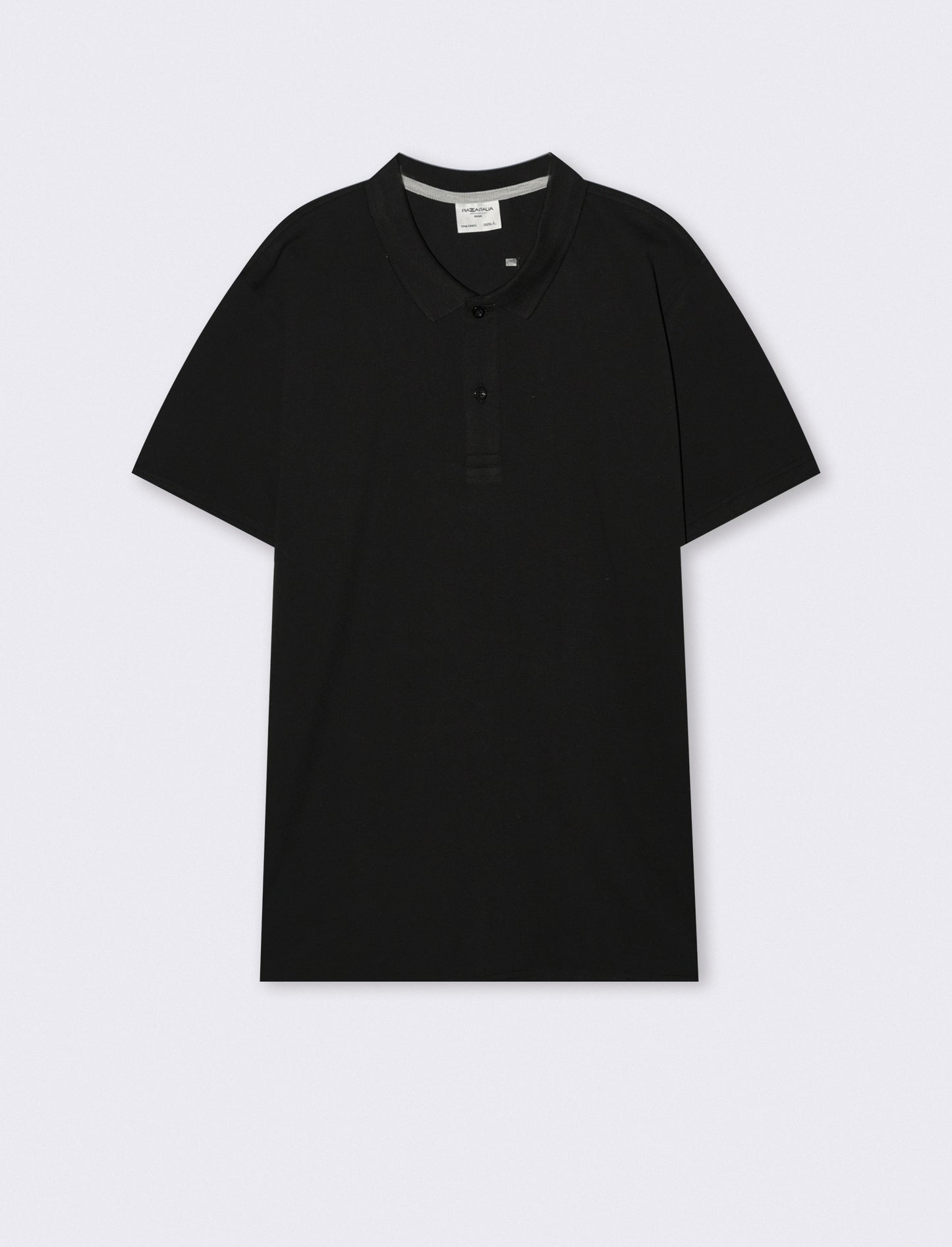 Polo Basica Regular Fit in Piquet - Nero