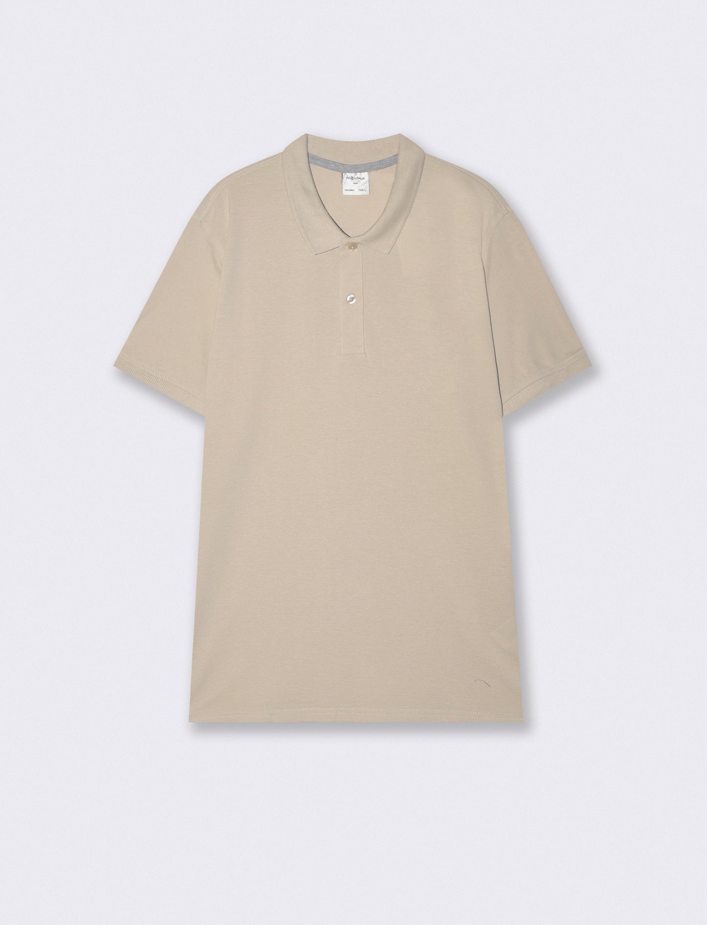 Polo Basica Regular Fit in Piquet - Sabbia