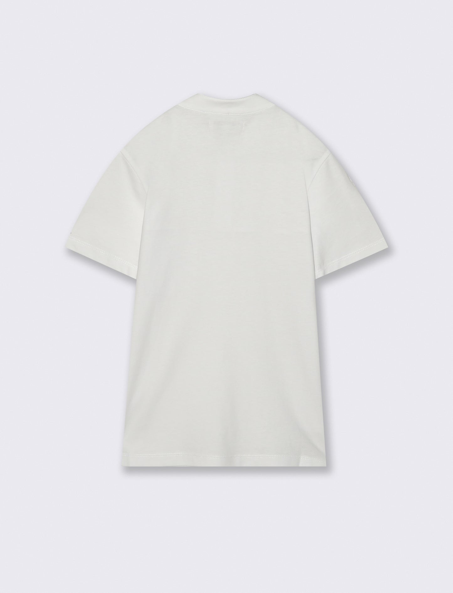 Korean collar T-shirt with elegant pocket - White