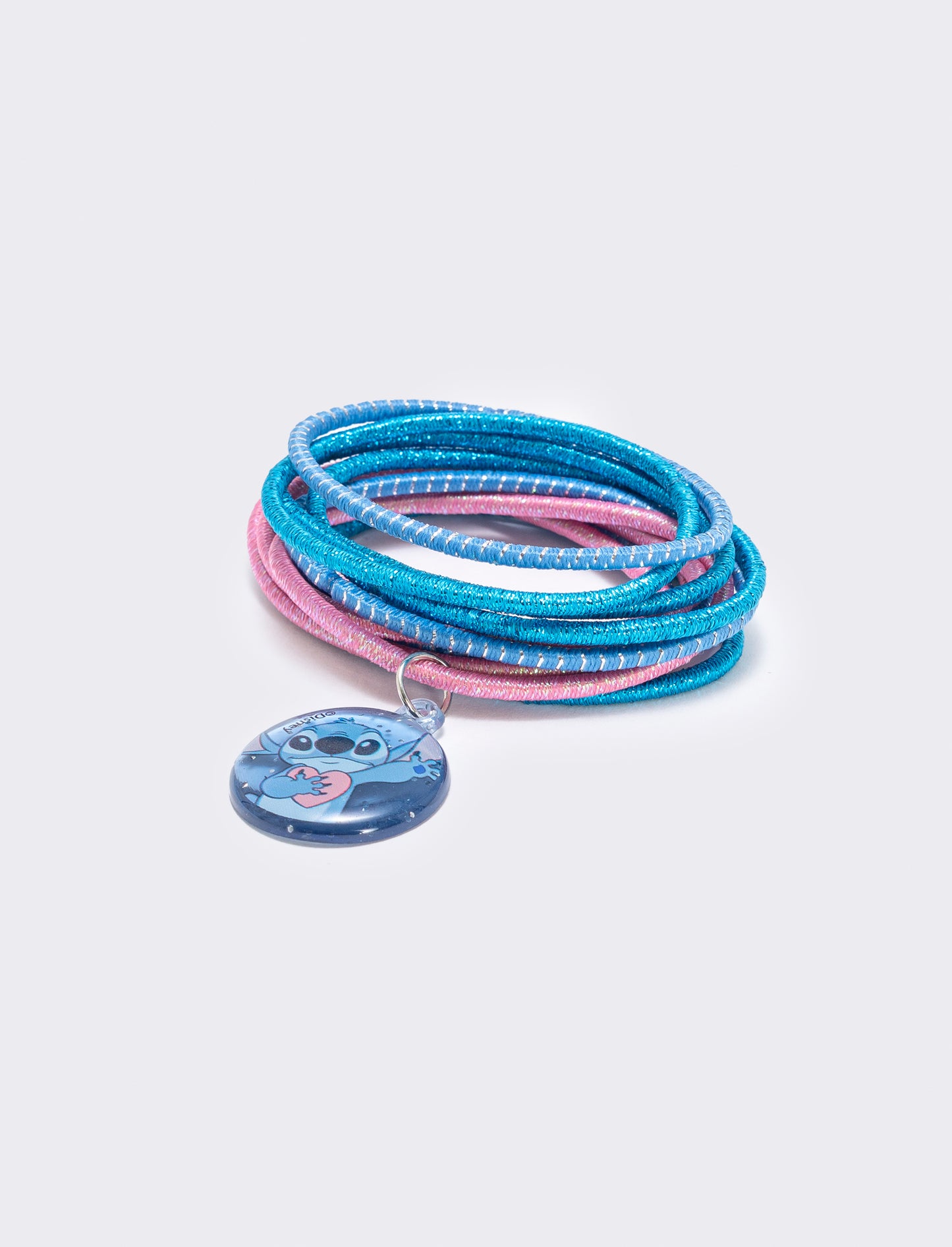 Set of 12 elastics with different designs - Blue