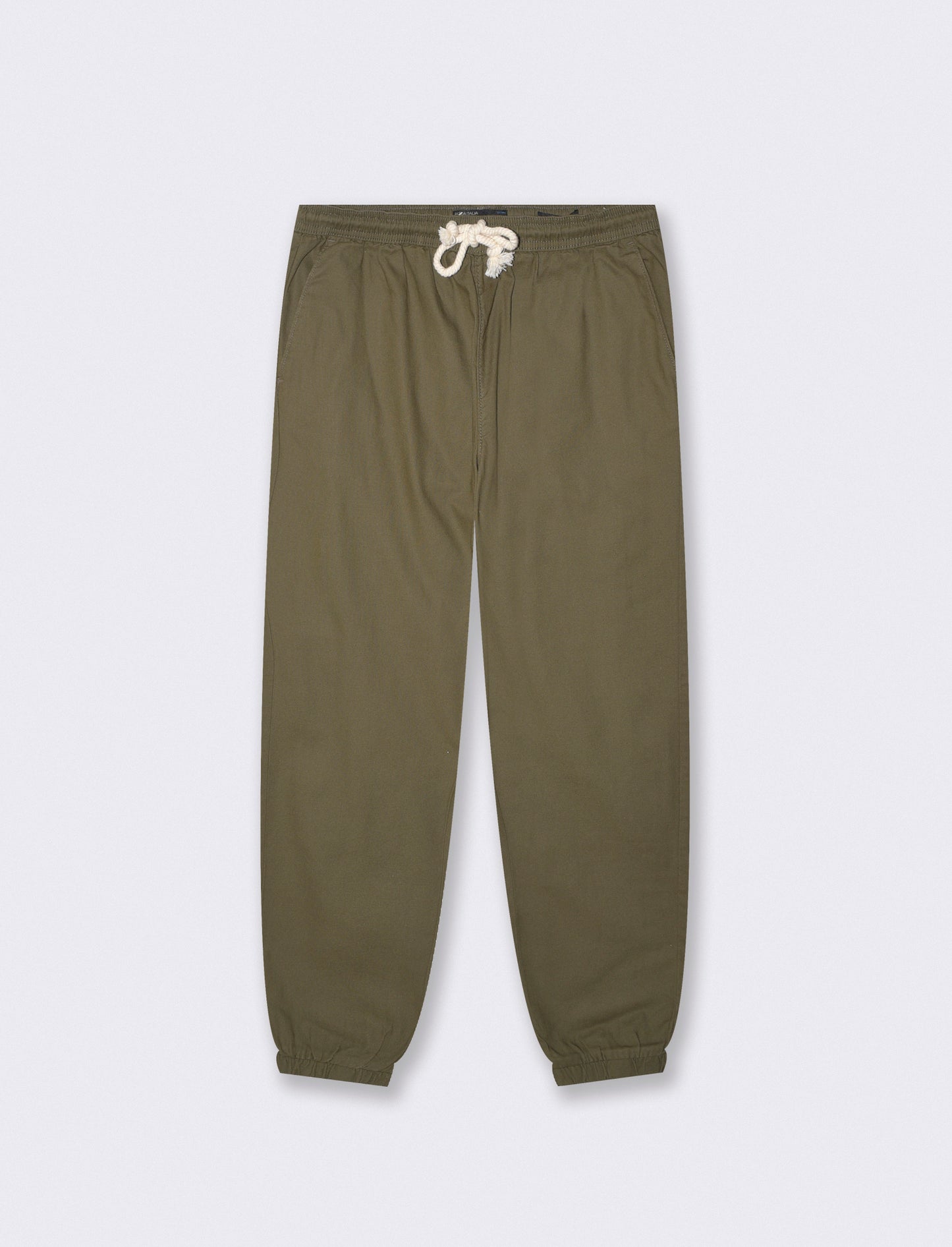 Pantaloni jogger in cotone strutturato - Verde militare