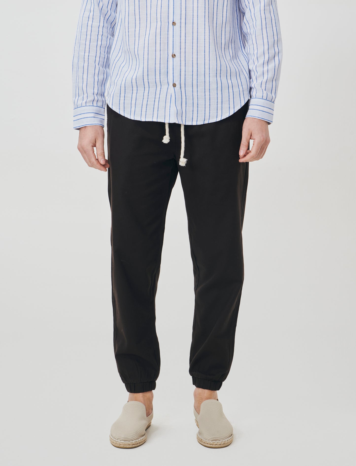 Pantaloni jogger in cotone strutturato - Moro