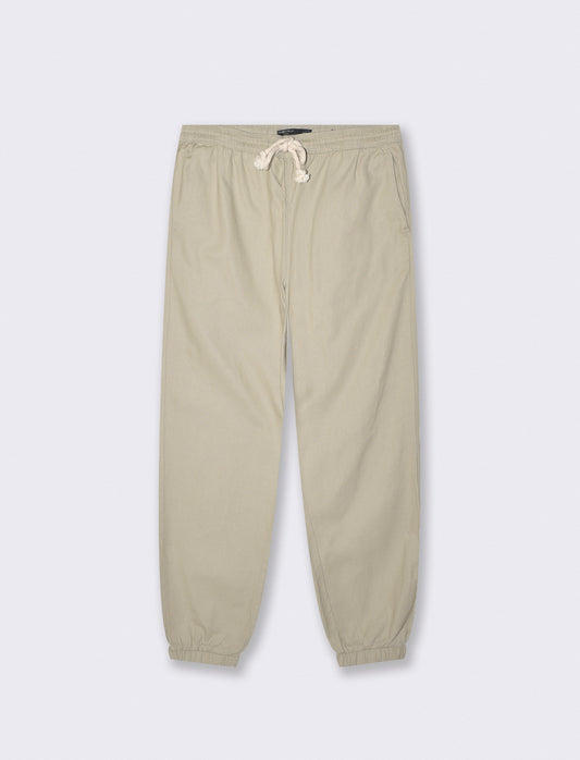 Pantaloni jogger in cotone strutturato - Grigio stone