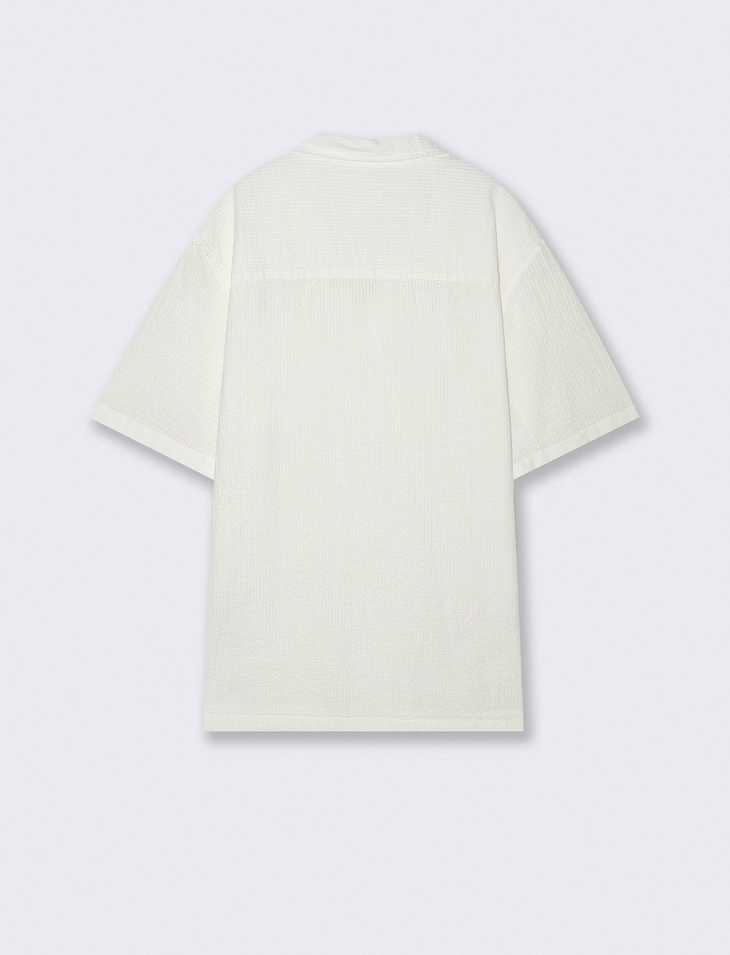 Short sleeve jacquard polo with mesh effect - White