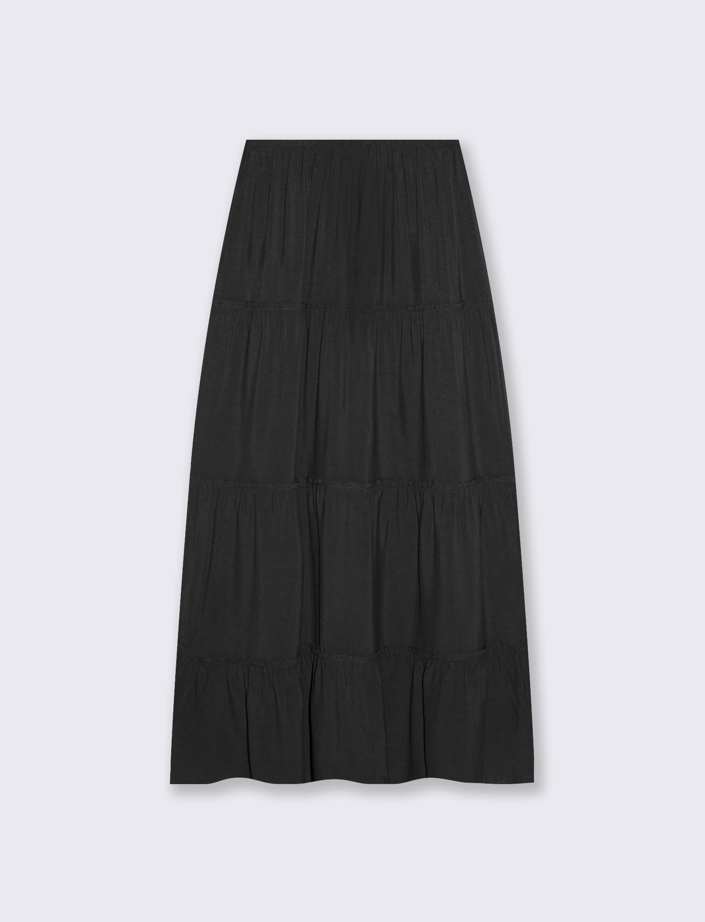 Gonna lunga con coulisse in vita - Nero