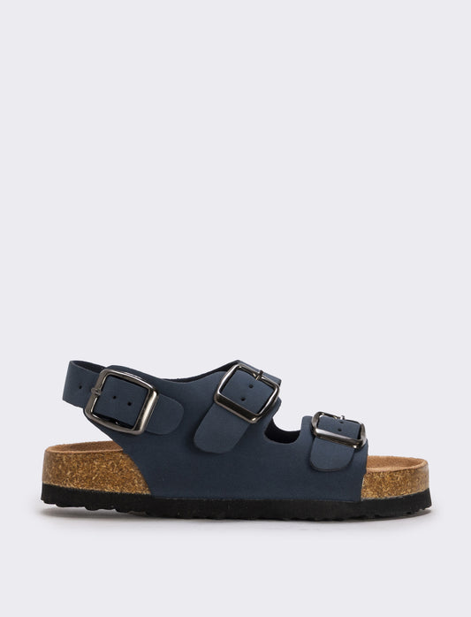 Microfiber Children's Sandal with Buckles - Blue