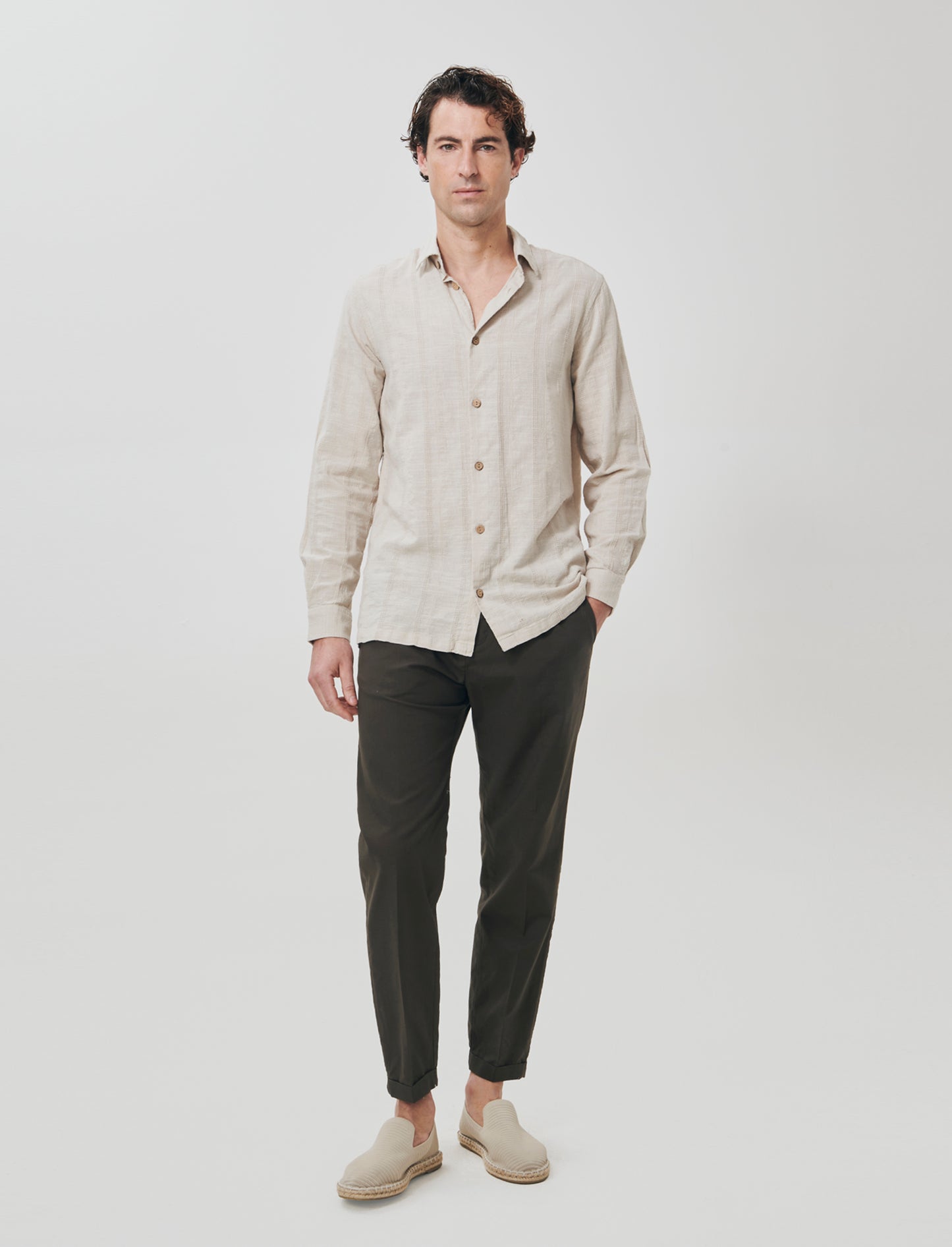 Pantaloni Jogger in Cotone Con Tasche - Moro