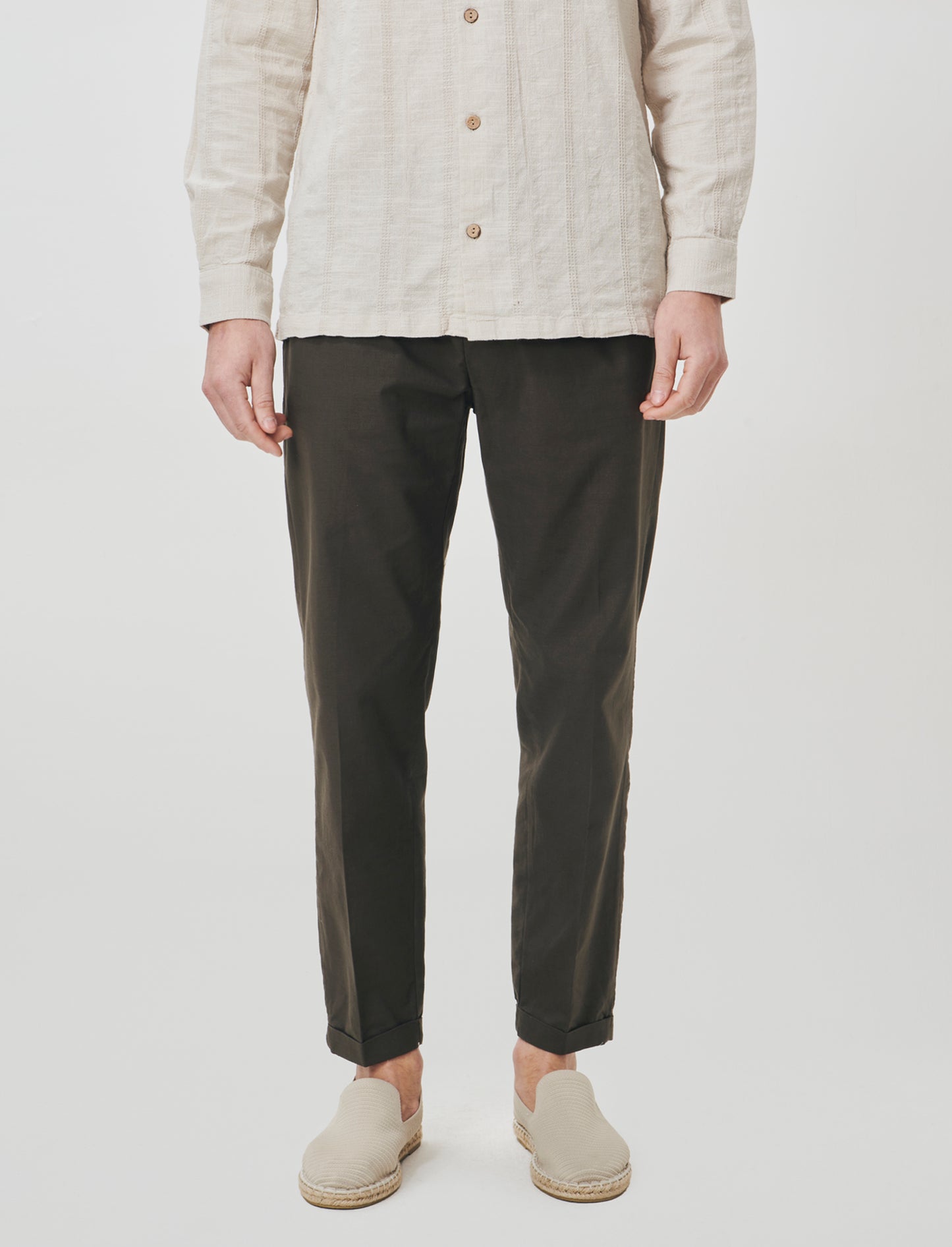Pantaloni Jogger in Cotone Con Tasche - Moro