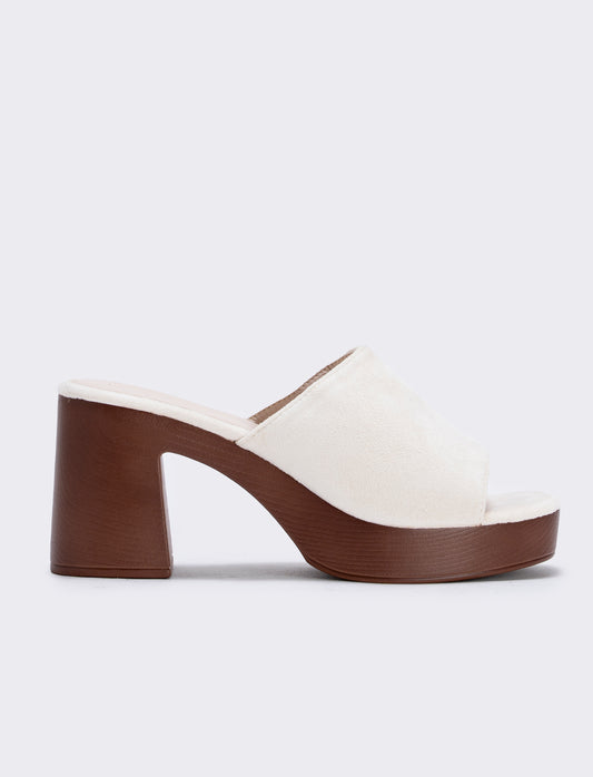 Sabot beige con tacco alto da - Beige