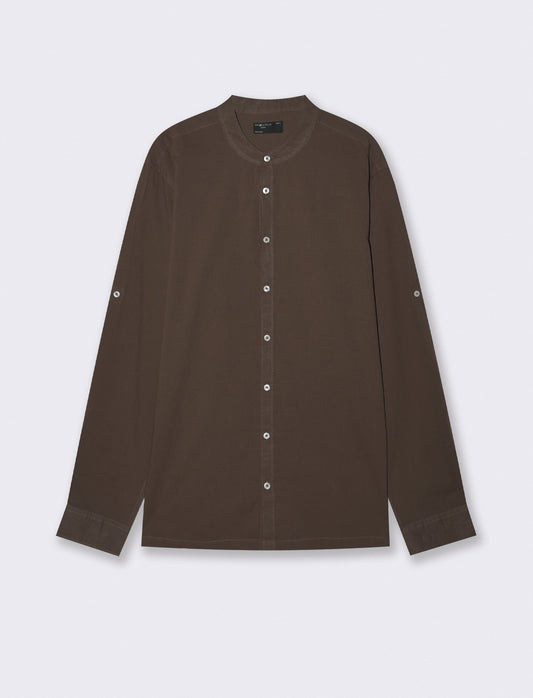 Light voile Korean shirt - Brown