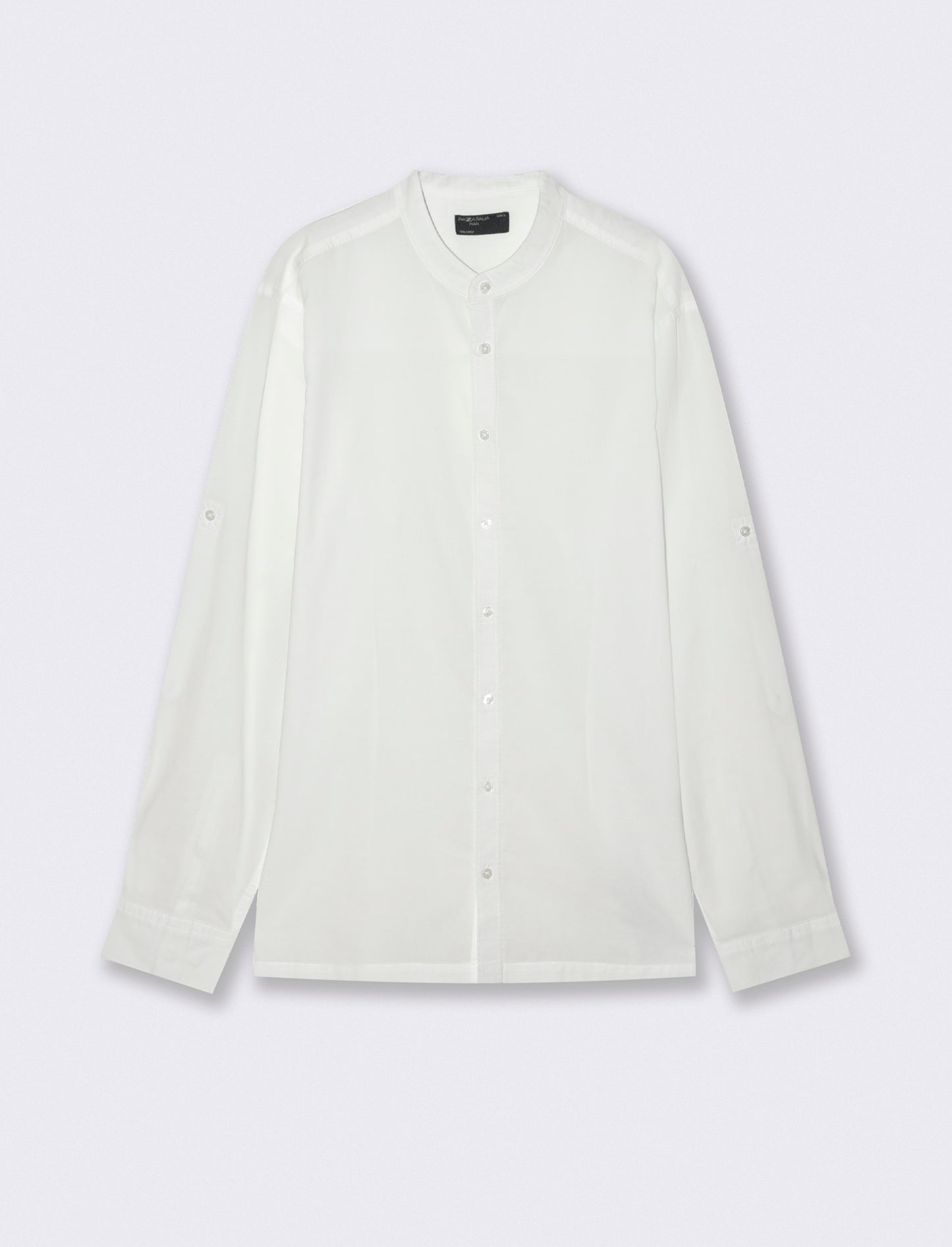 Camicia coreana in voile leggero - Bianco