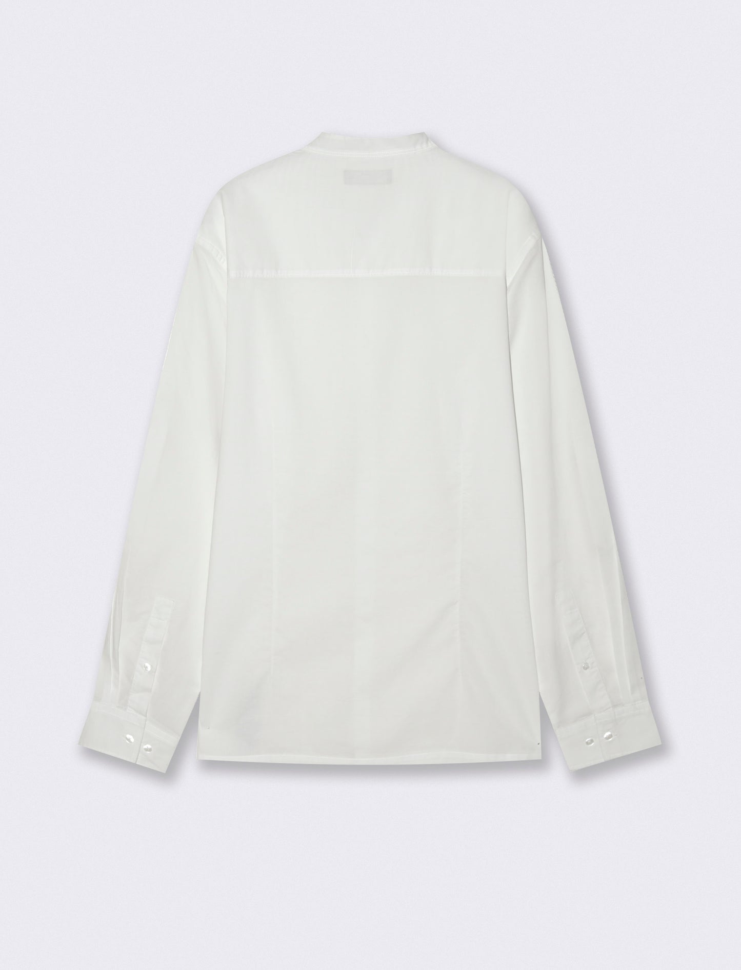 Camicia coreana in voile leggero - Bianco