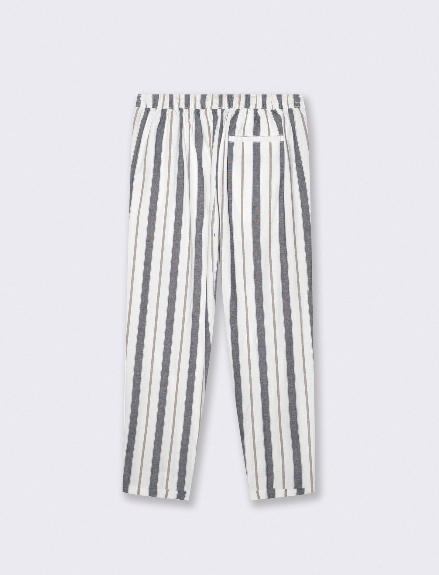 Pantaloni jogger a righe in misto lino - Blu