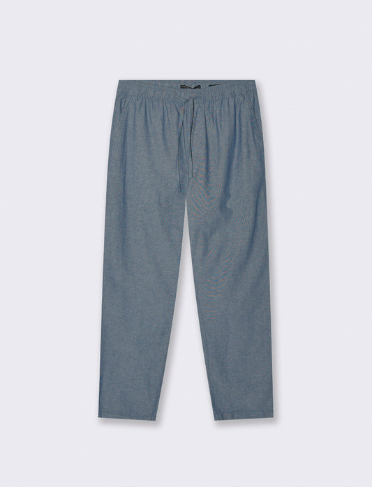 Pantaloni jogger in cotone melange - Blu