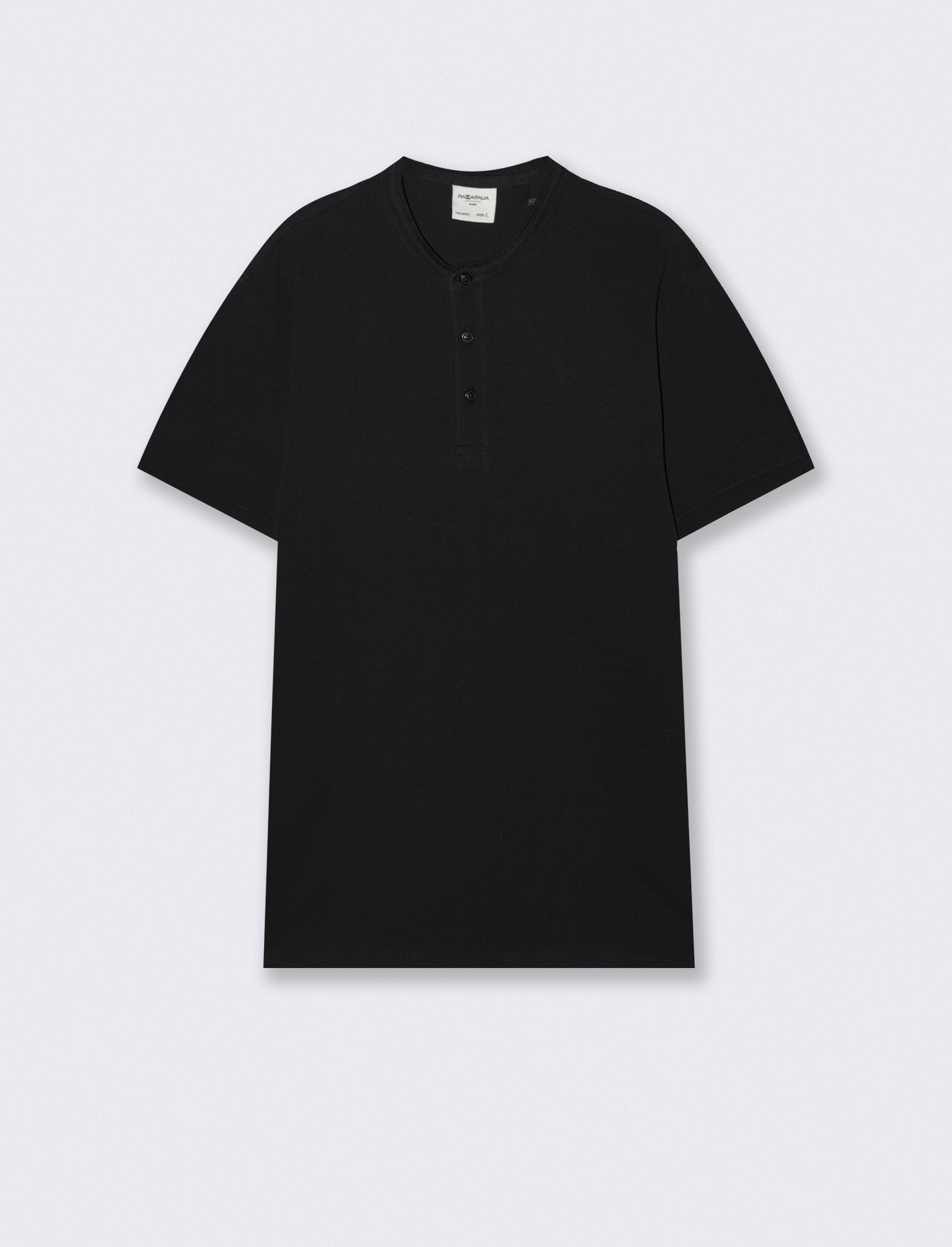 Korean polo in piquÃ© with collar - Black