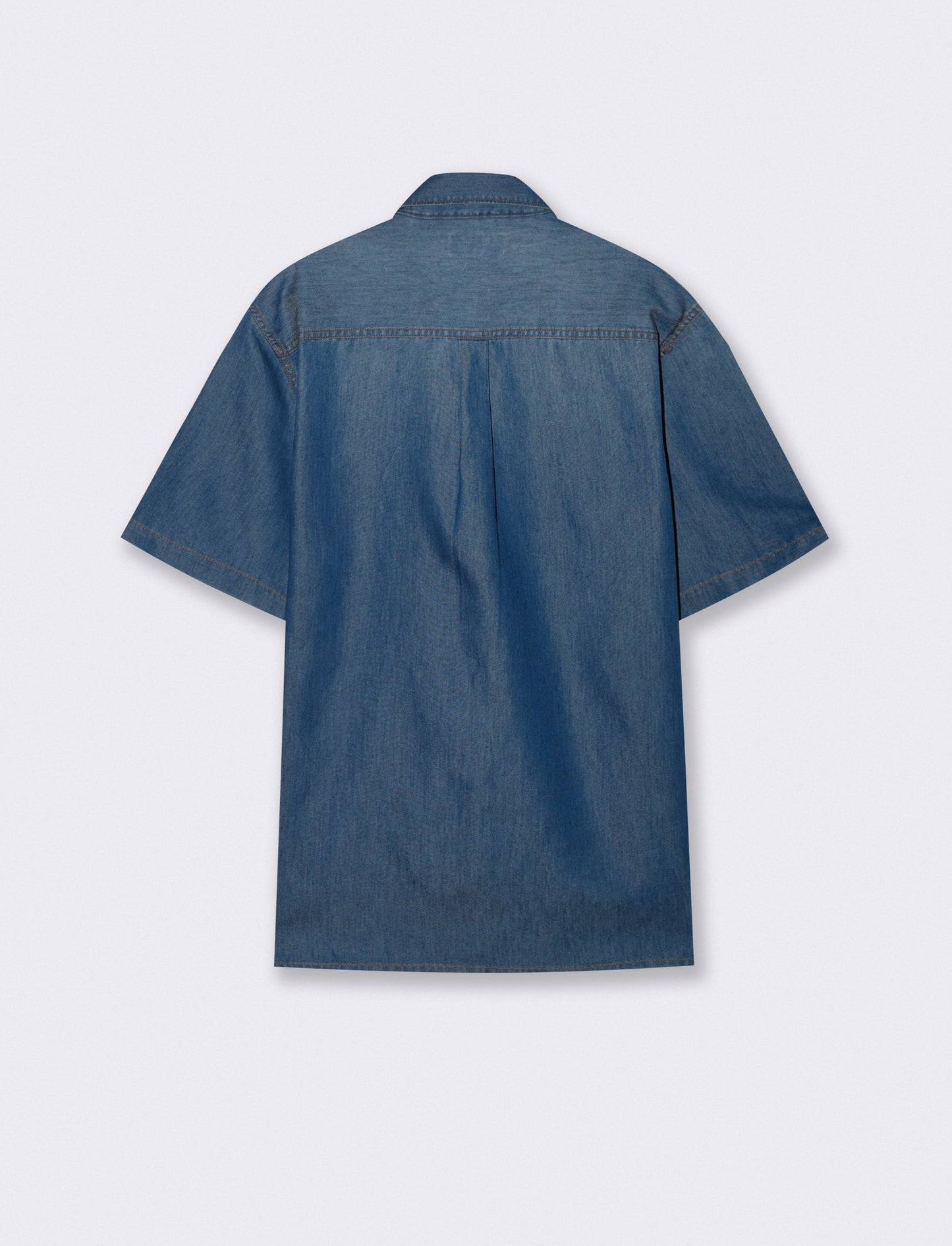 Lightweight denim shirt short sleeves - Blue