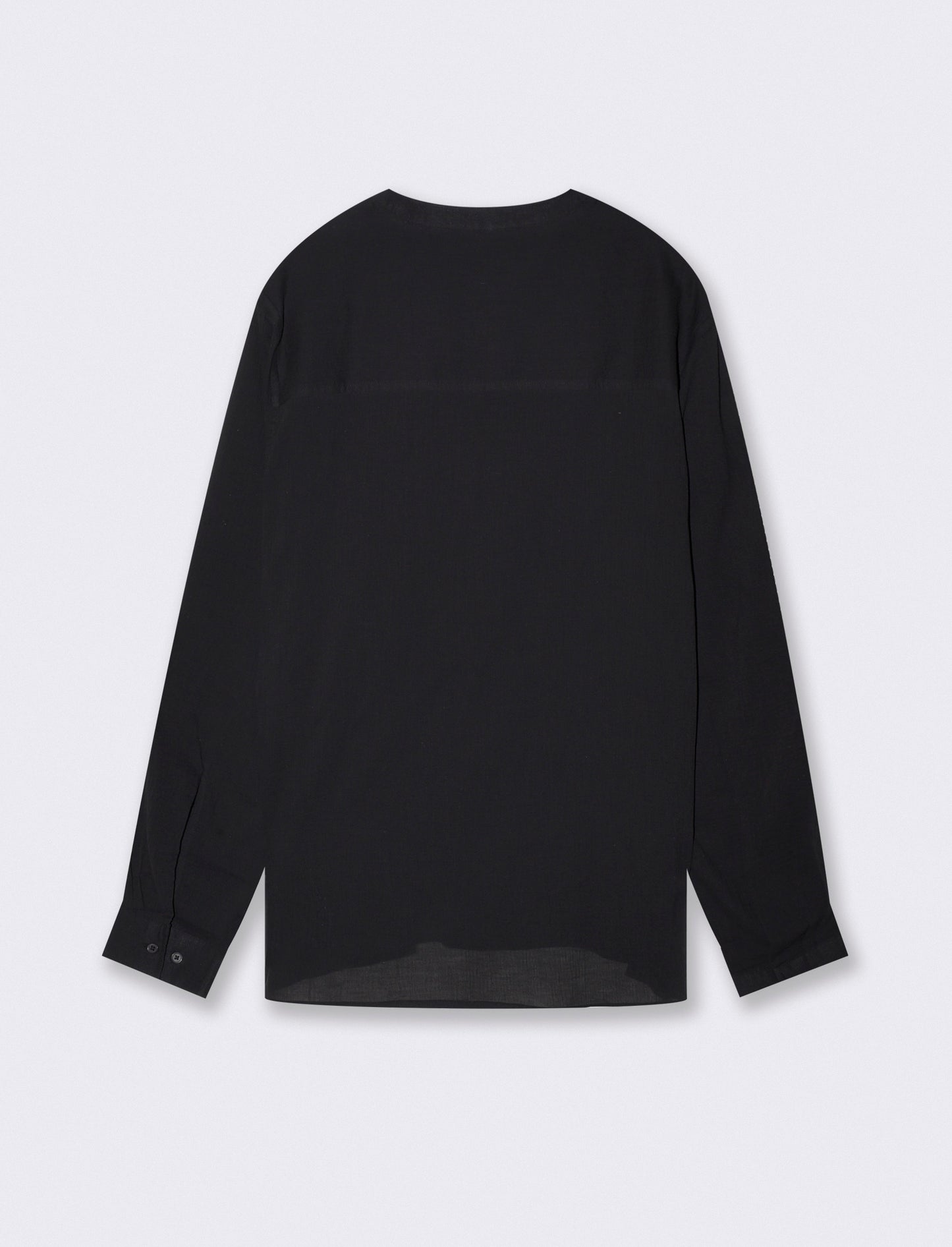 Korean-style cotton crepe effect top - Black