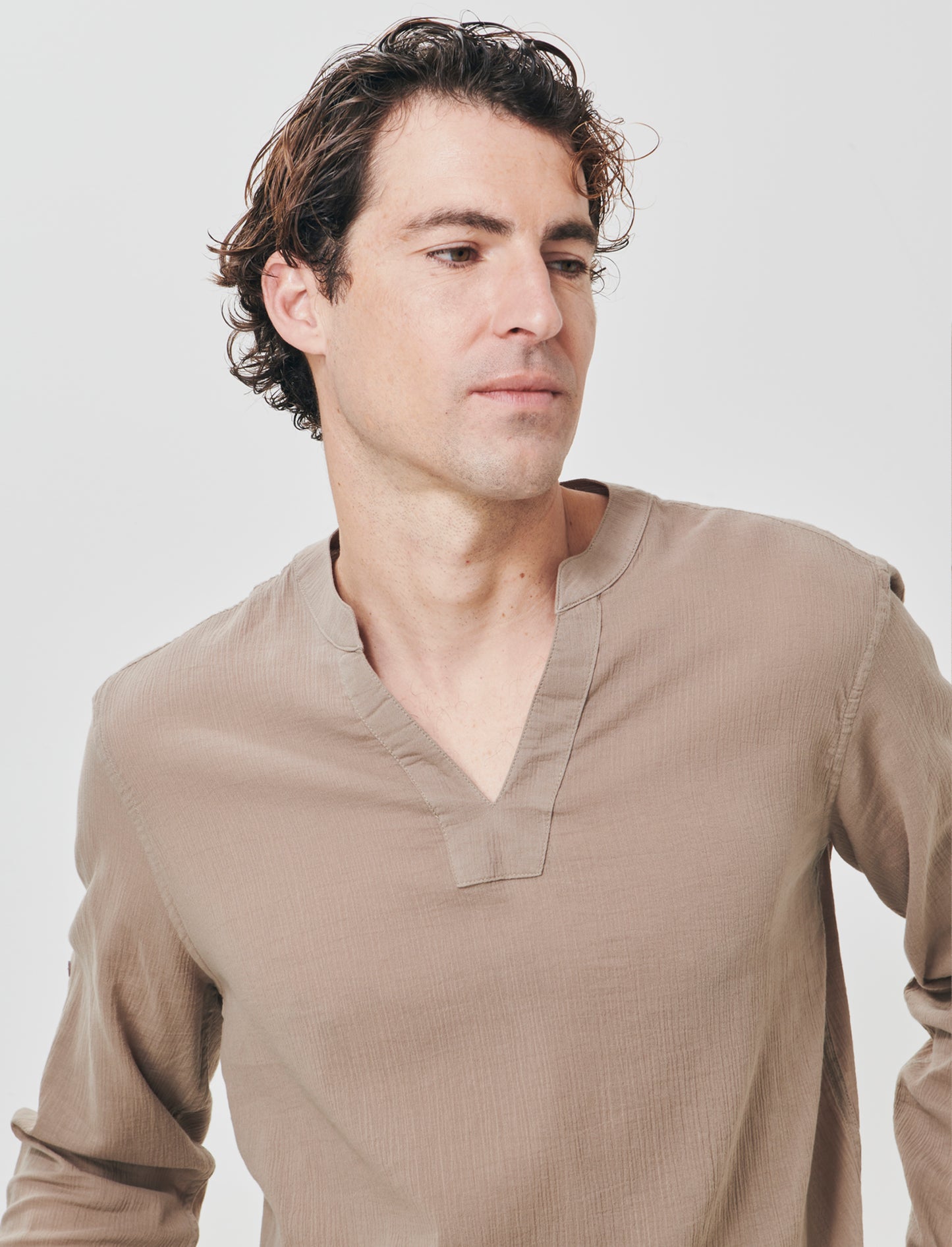 Korean-style cotton crepe effect top - Green