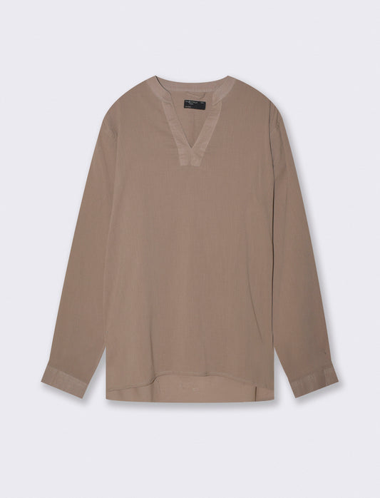 Korean-style cotton crepe effect top - Green