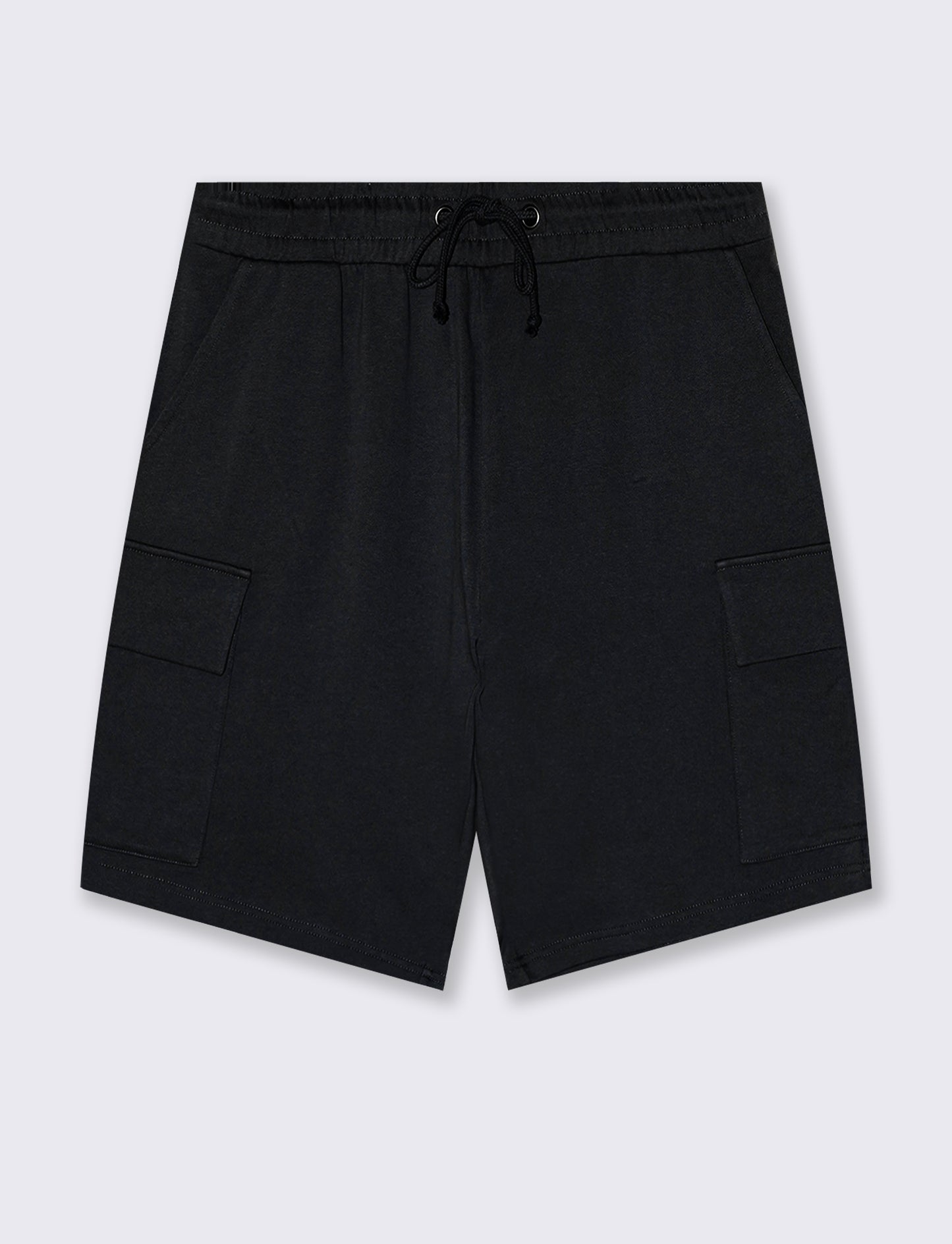 Bermuda felpa jogger con tasche laterali - Nero