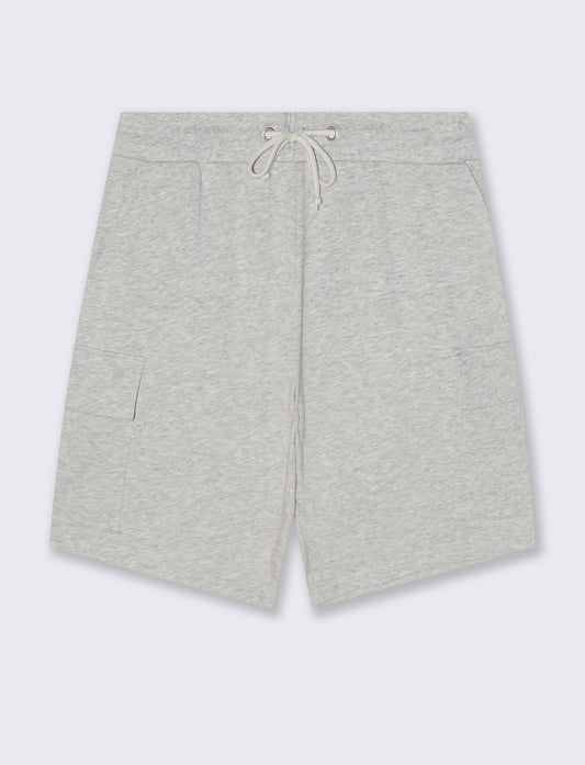 Bermuda felpa jogger con tasche laterali - Grigio mel.