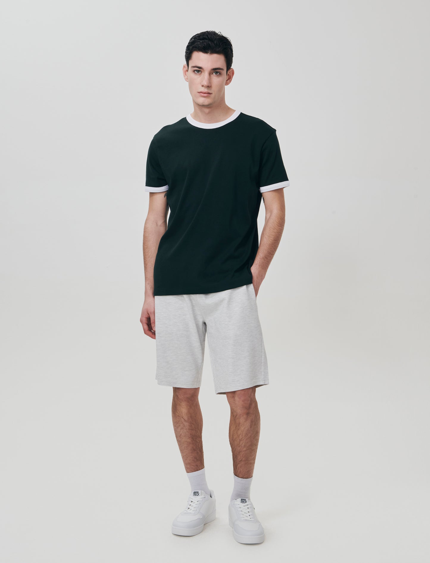 Bermuda Piquet con Vita Jogger Regolabile - Grigio mel.