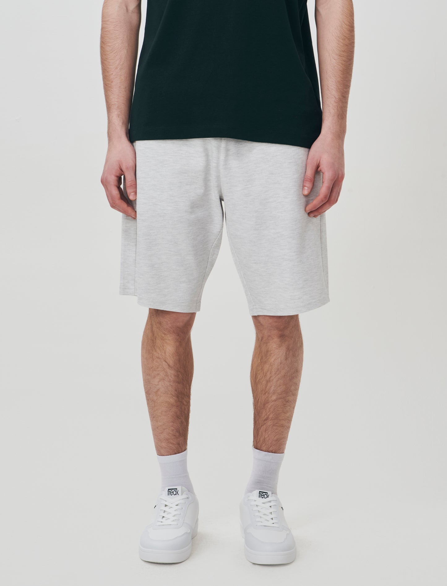 Bermuda Piquet con Vita Jogger Regolabile - Grigio mel.