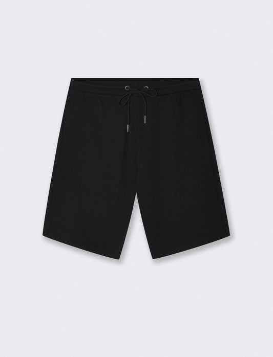 Bermuda Piquet con Vita Jogger Regolabile - Nero