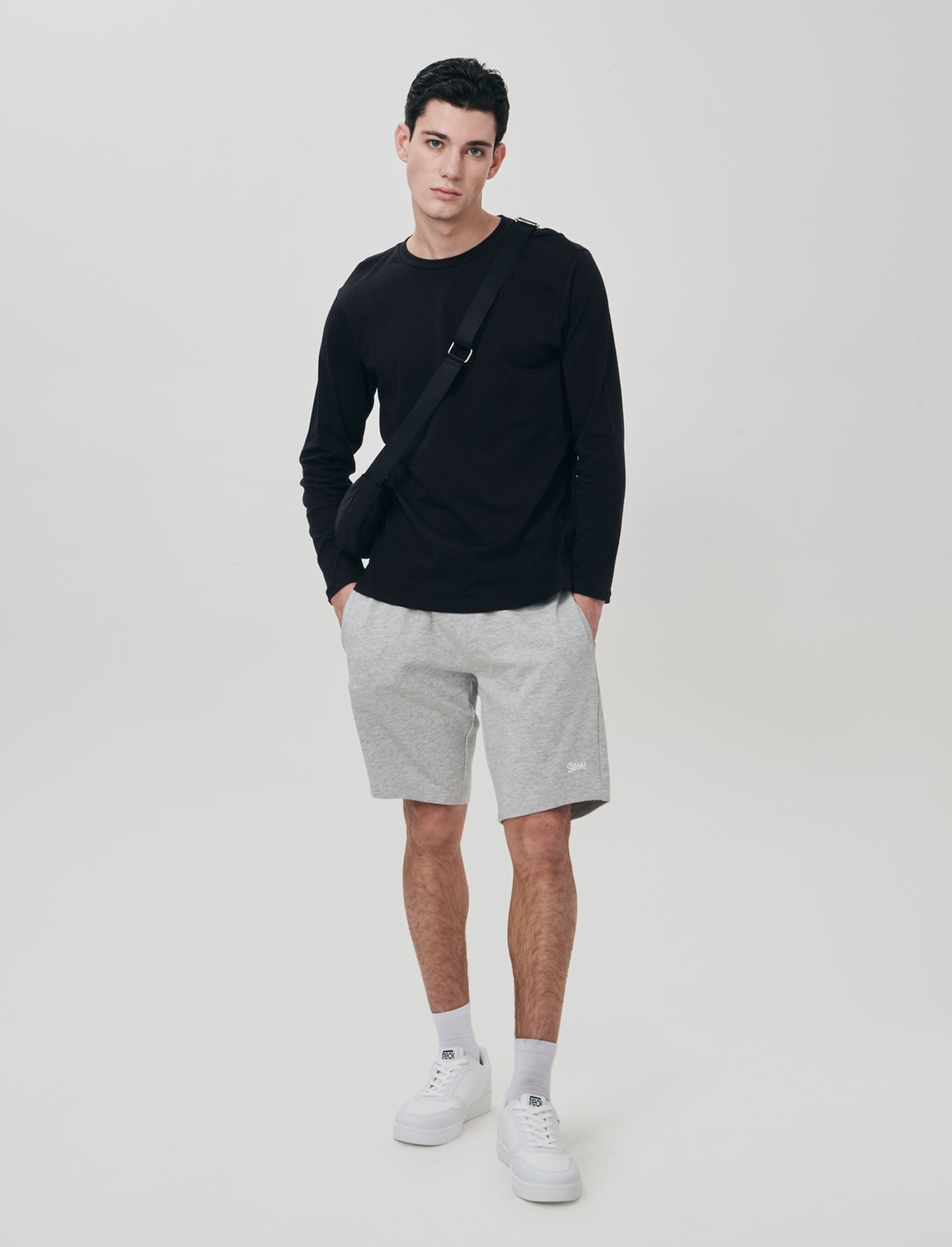 Bermuda sweatshirt with jogger waist - Grey