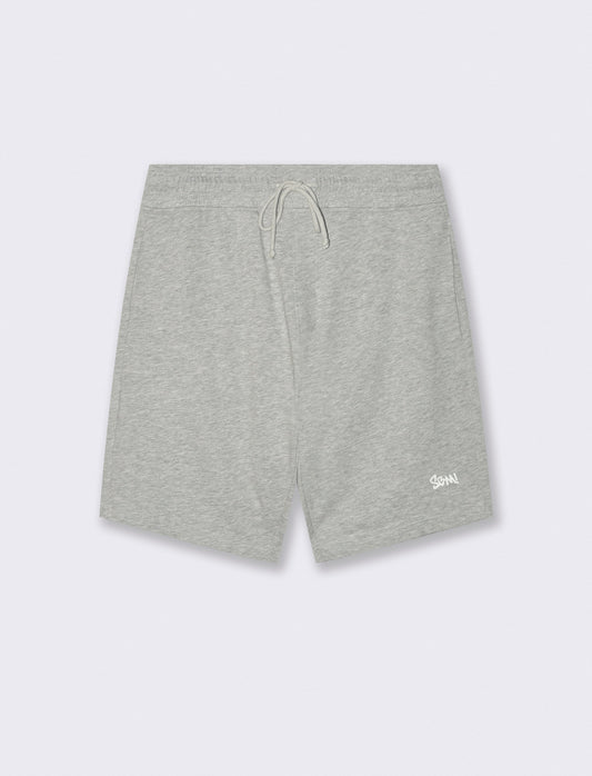 Bermuda in felpa con vita jogger - Grigio mel.