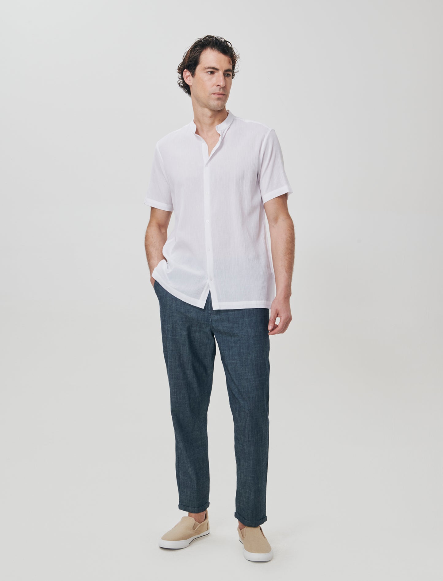 Pantaloni Jogger in Effetto Denim - Denim