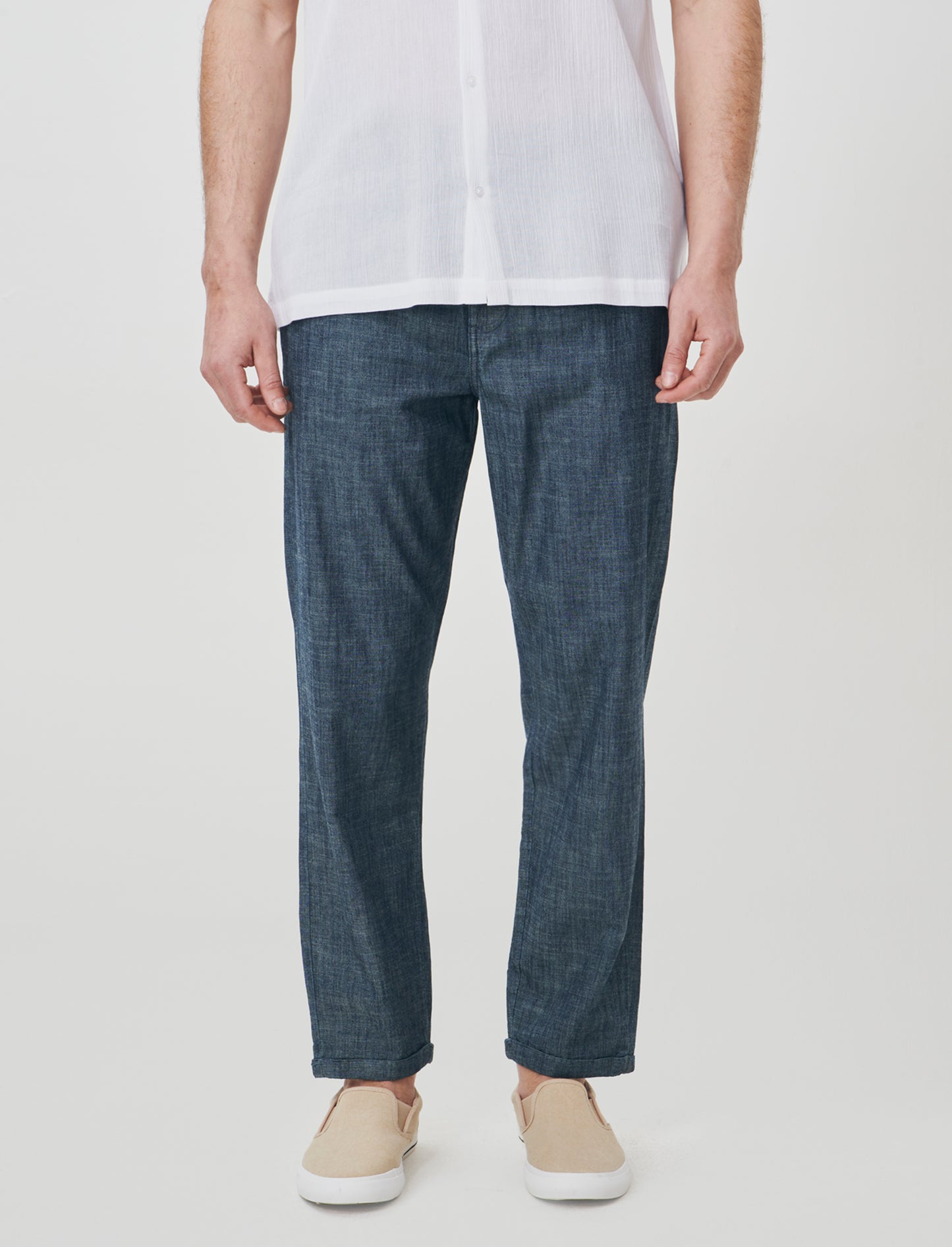Pantaloni Jogger in Effetto Denim - Denim