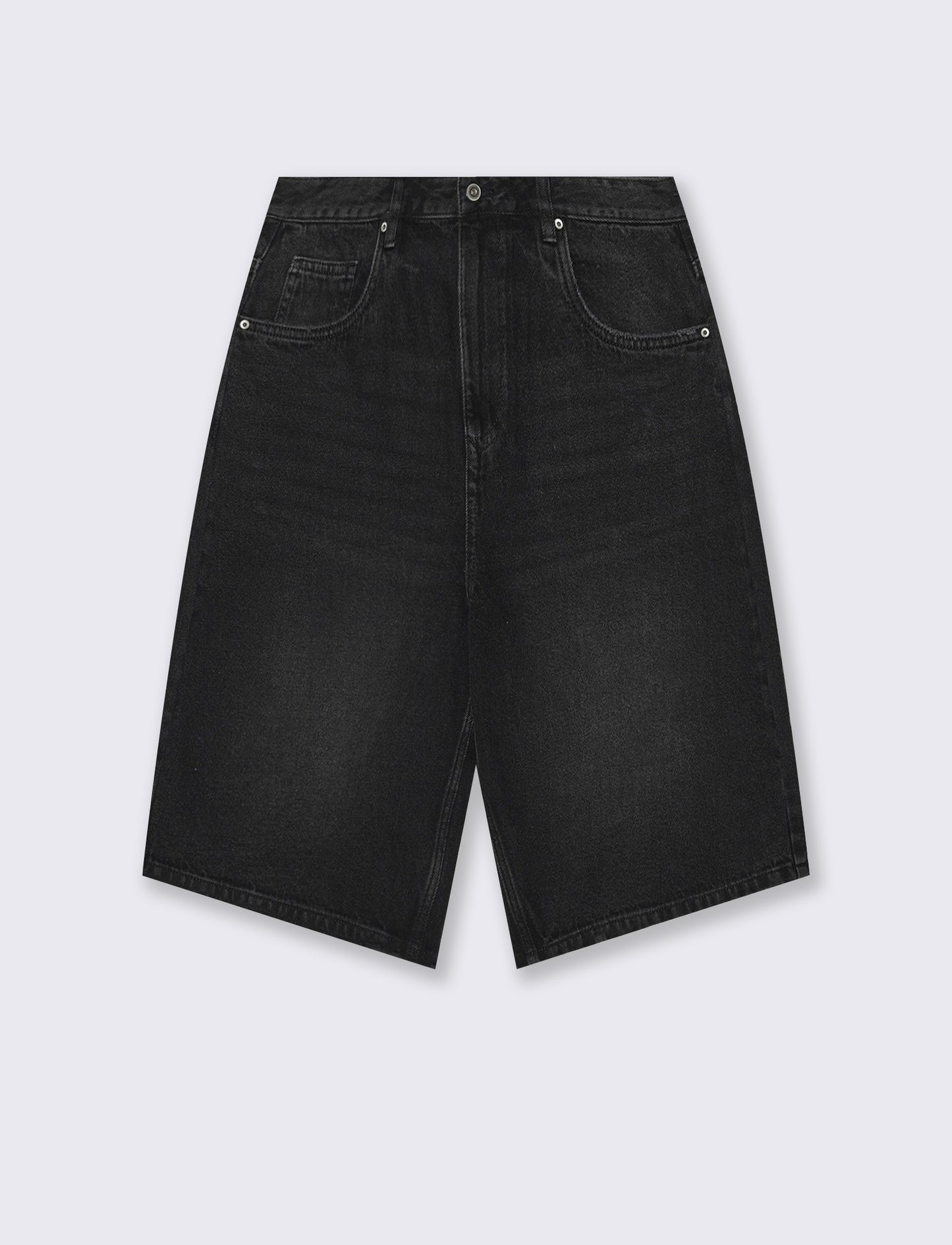 Bermuda Jeans Skater Fit in Denim Slavato - Nero
