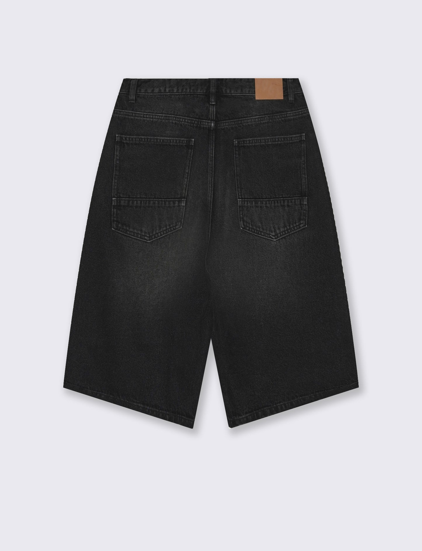 Bermuda Jeans Skater Fit in Denim Slavato - Nero