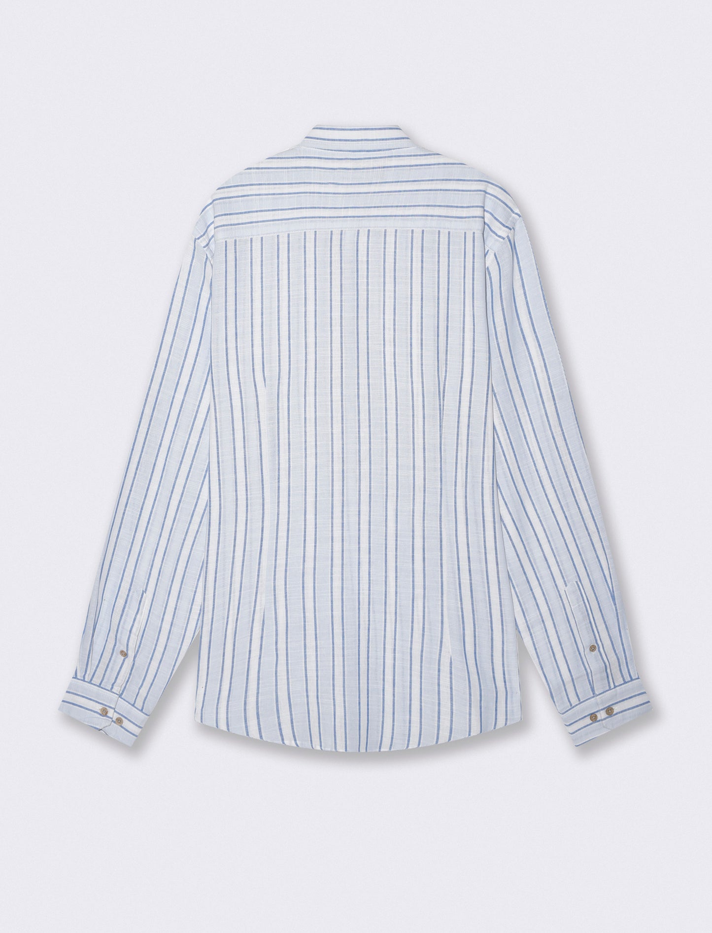 Regular fit striped cotton shirt - Sky blue