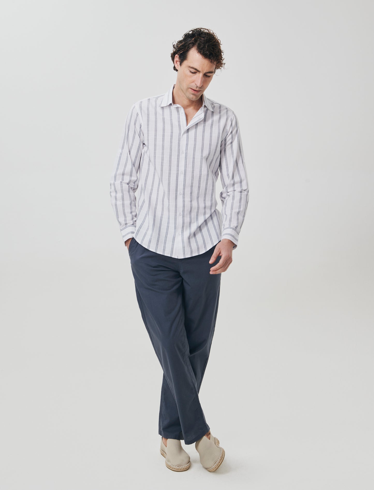 Camicia a righe con collo francese - CARTA DA ZUCCHERO