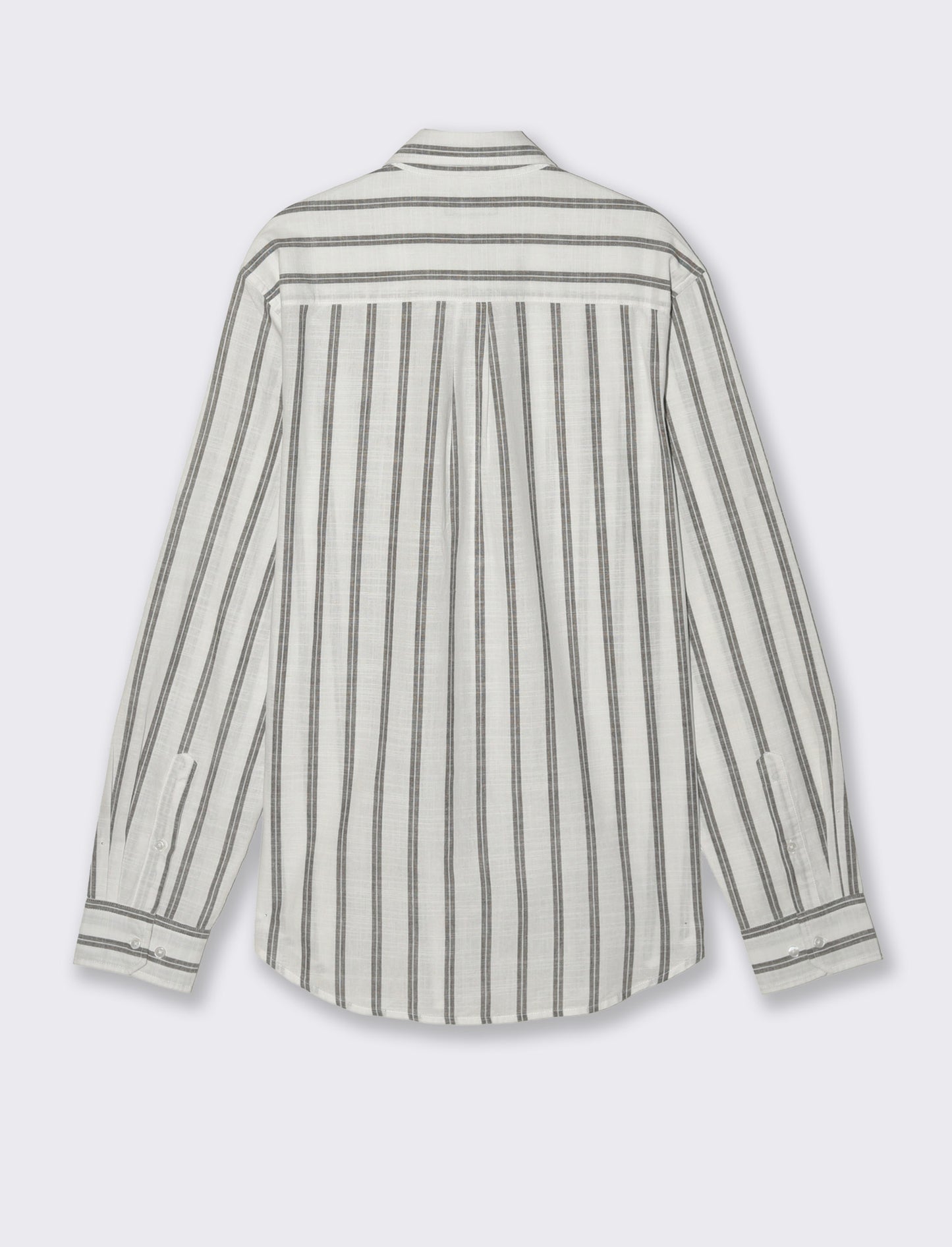 Camicia a righe con collo francese - Moro