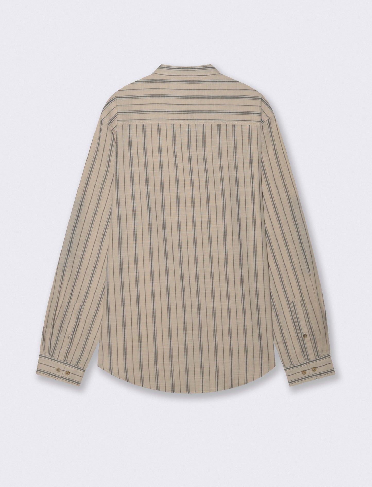 Camicia coreana a righe con denim - Sabbia