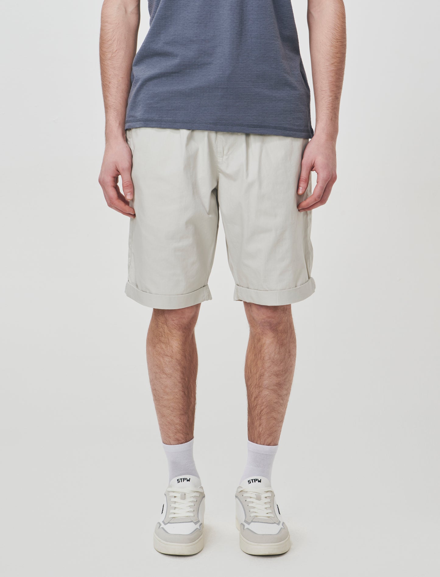 Lightweight Cotton Bermuda Jogger Comfortable Fit - Grey