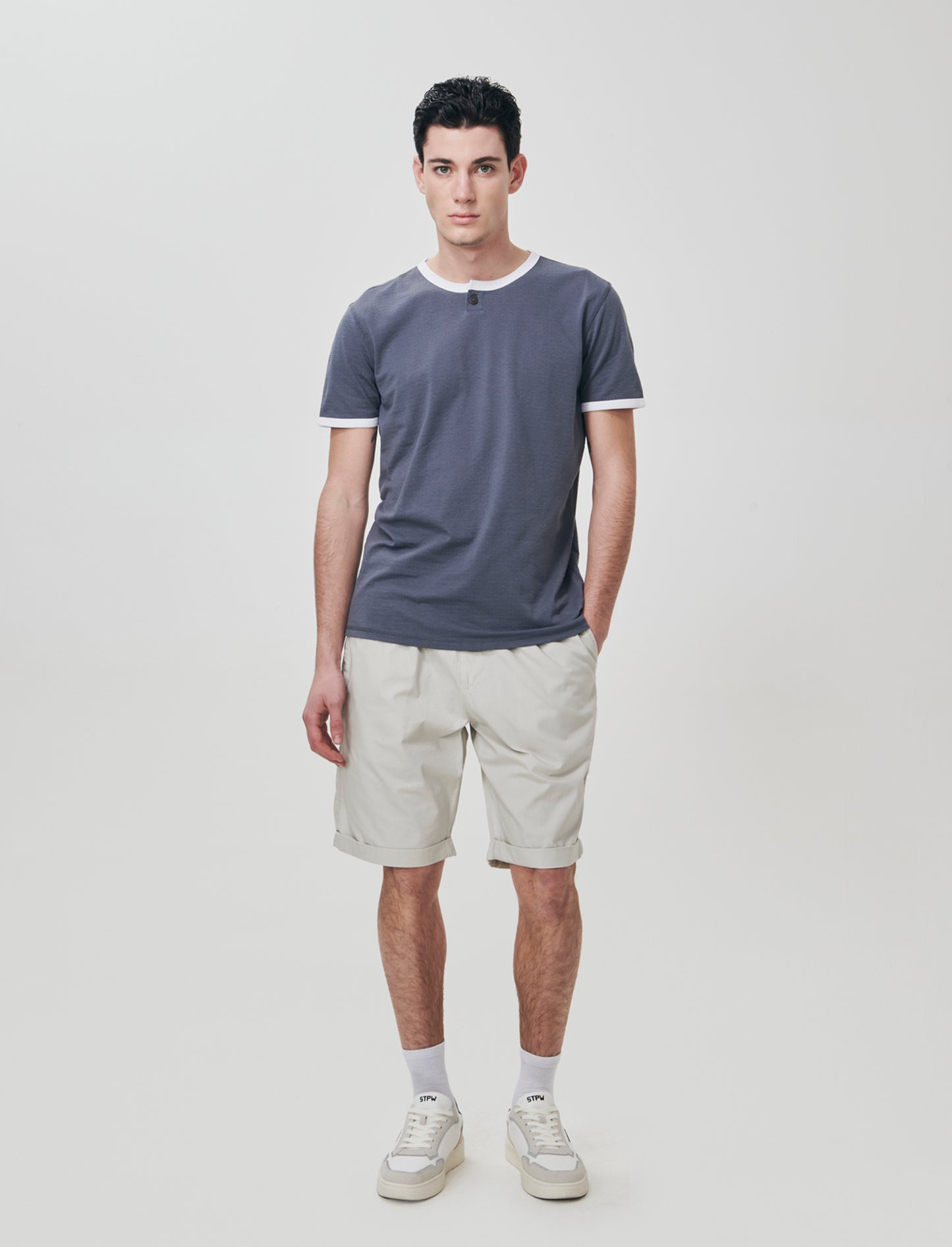 Lightweight Cotton Bermuda Jogger Comfortable Fit - Grey