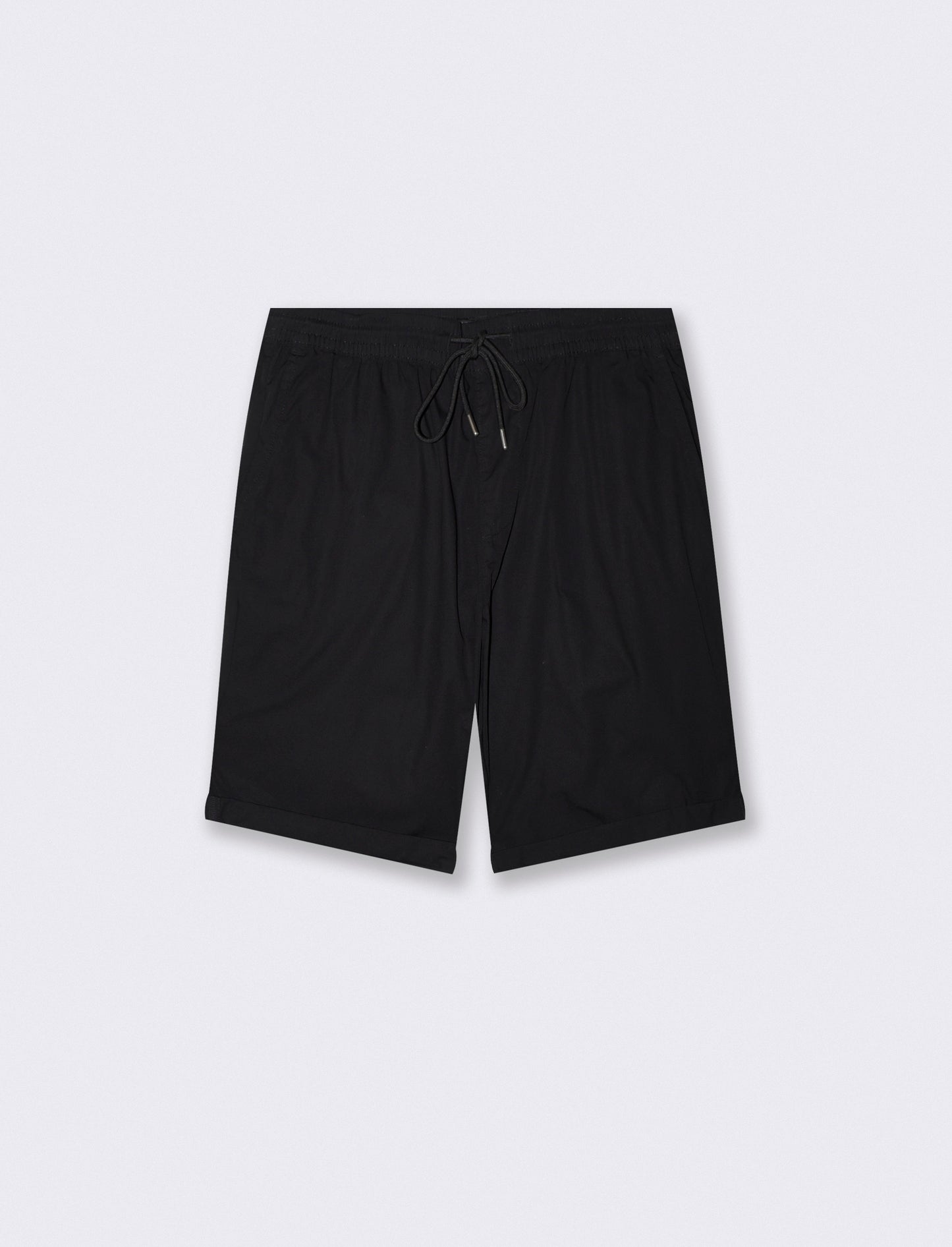 Lightweight Cotton Bermuda Jogger Comfortable Fit - Black