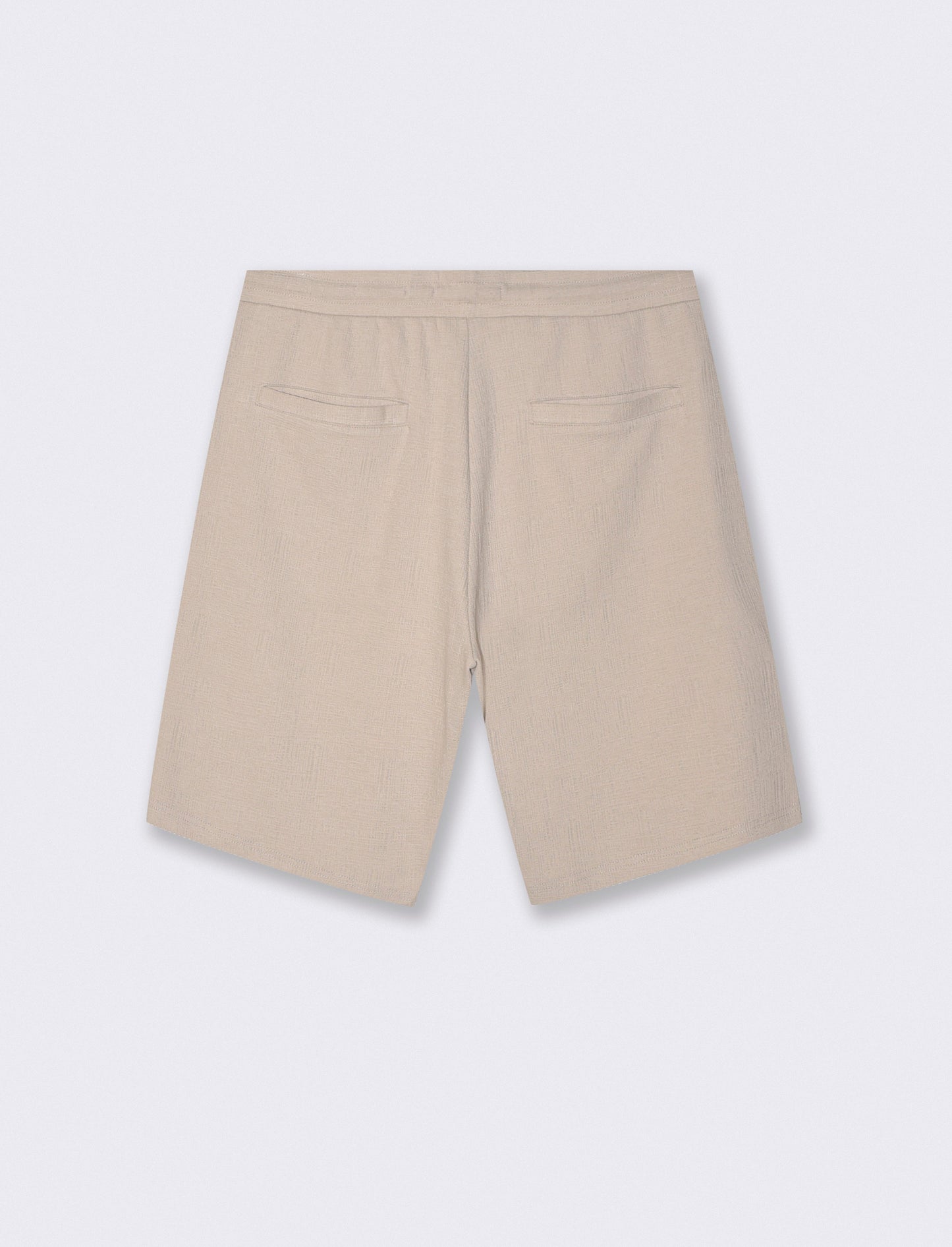 Bermuda Jacquard Effetto Juta con Vita Jogger - Sabbia