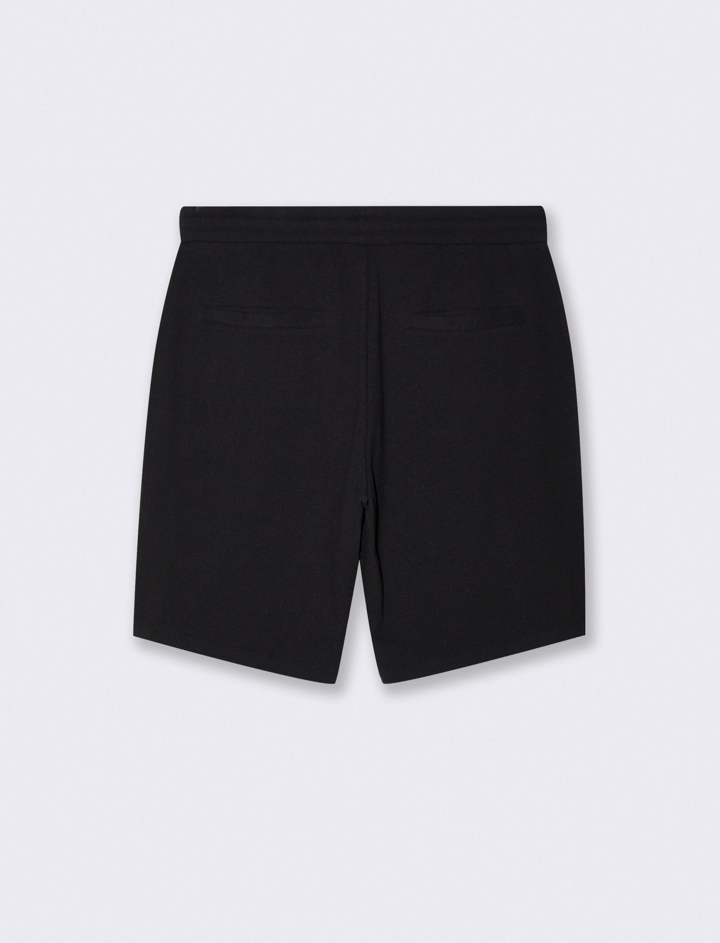 Bermuda Jacquard Effetto Juta con Vita Jogger - Nero